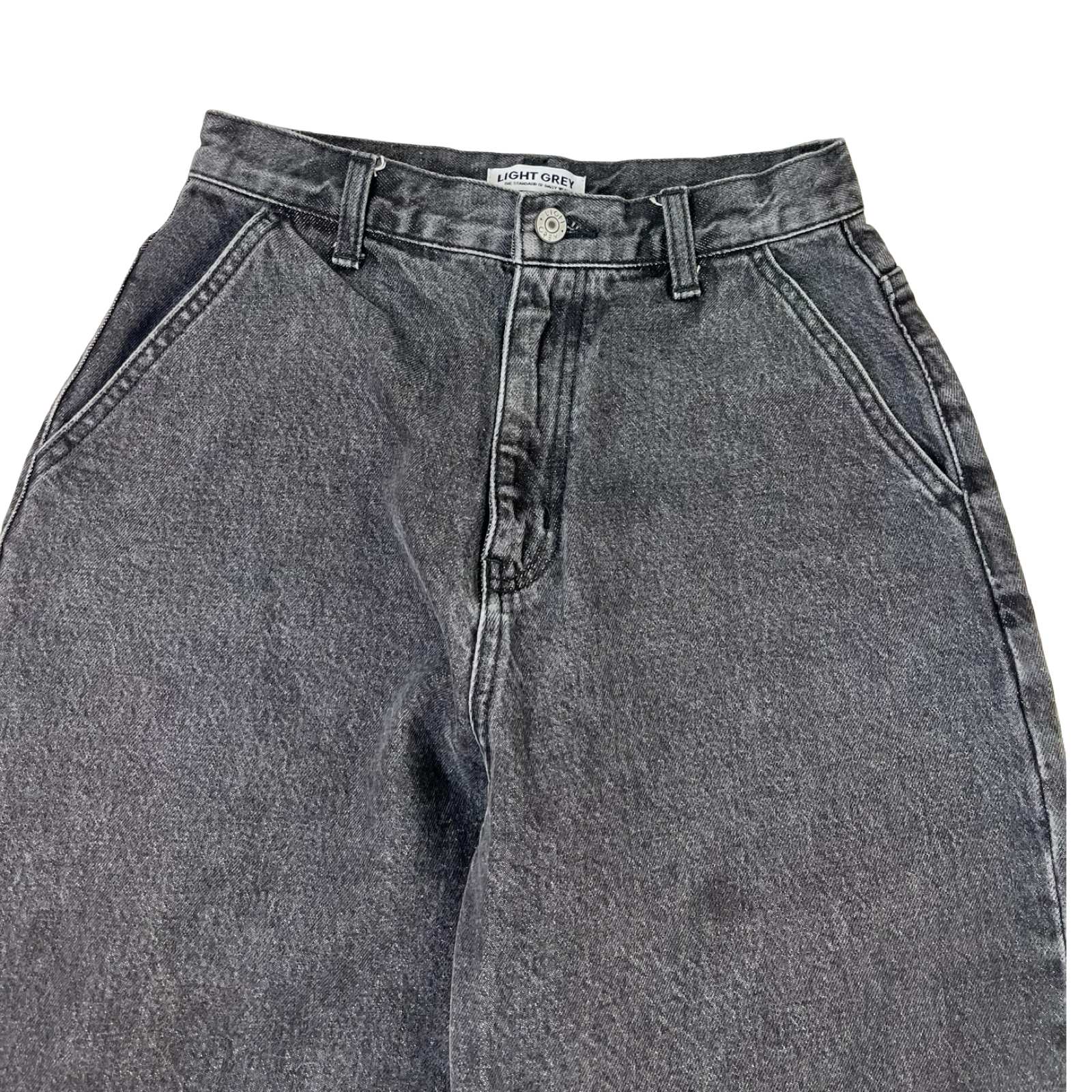 Light Grey Baggy Relaxed Utility Denim Jeans
