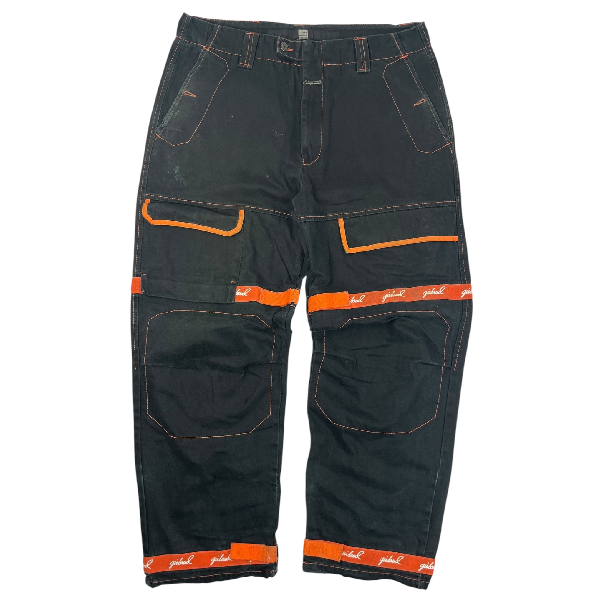 Vintage Marithe Francois Girbaud Shuttle Tape Pants Black/Orange