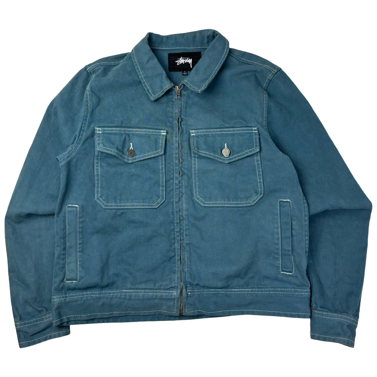 Stussy Overdyed Garage Contrast Stitch Jacket Teal