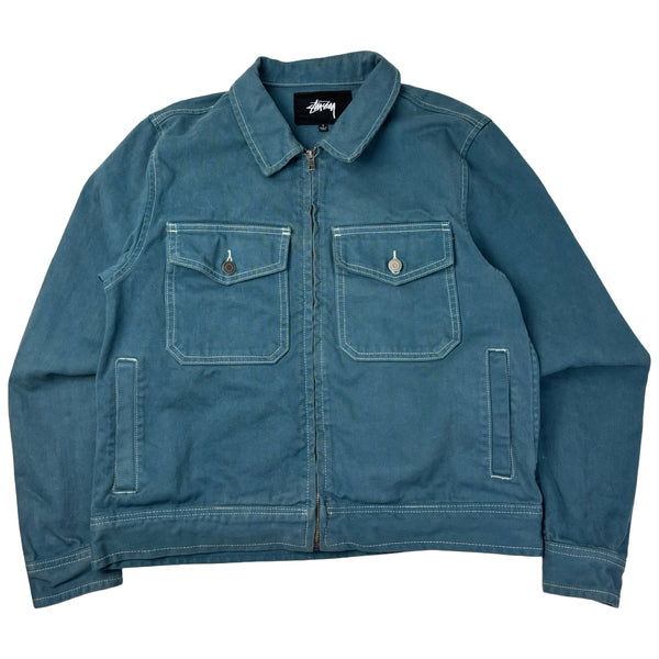 Stussy Overdyed Garage Contrast Stitch Jacket Teal