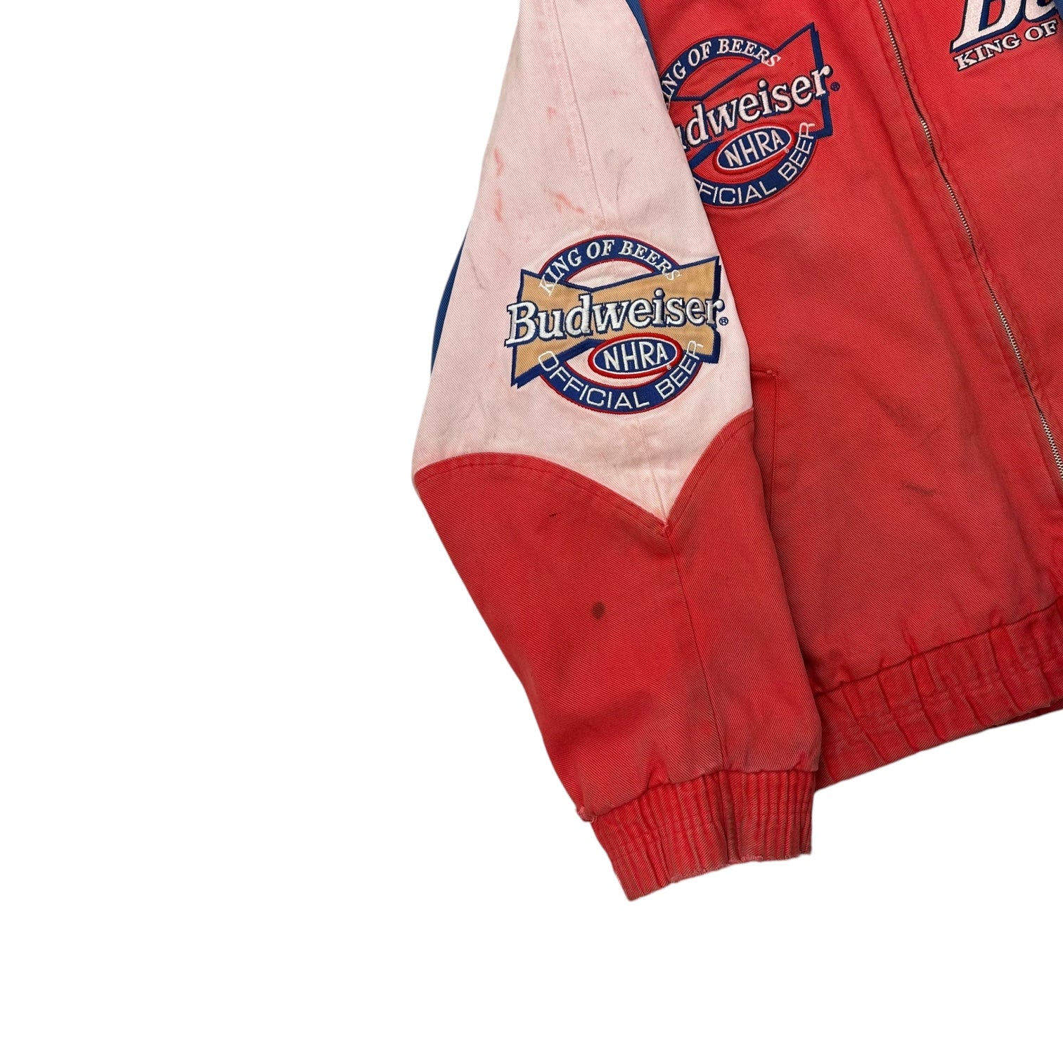 Vintage Budweiser NHRA Winston Drag Racing Jacket Red