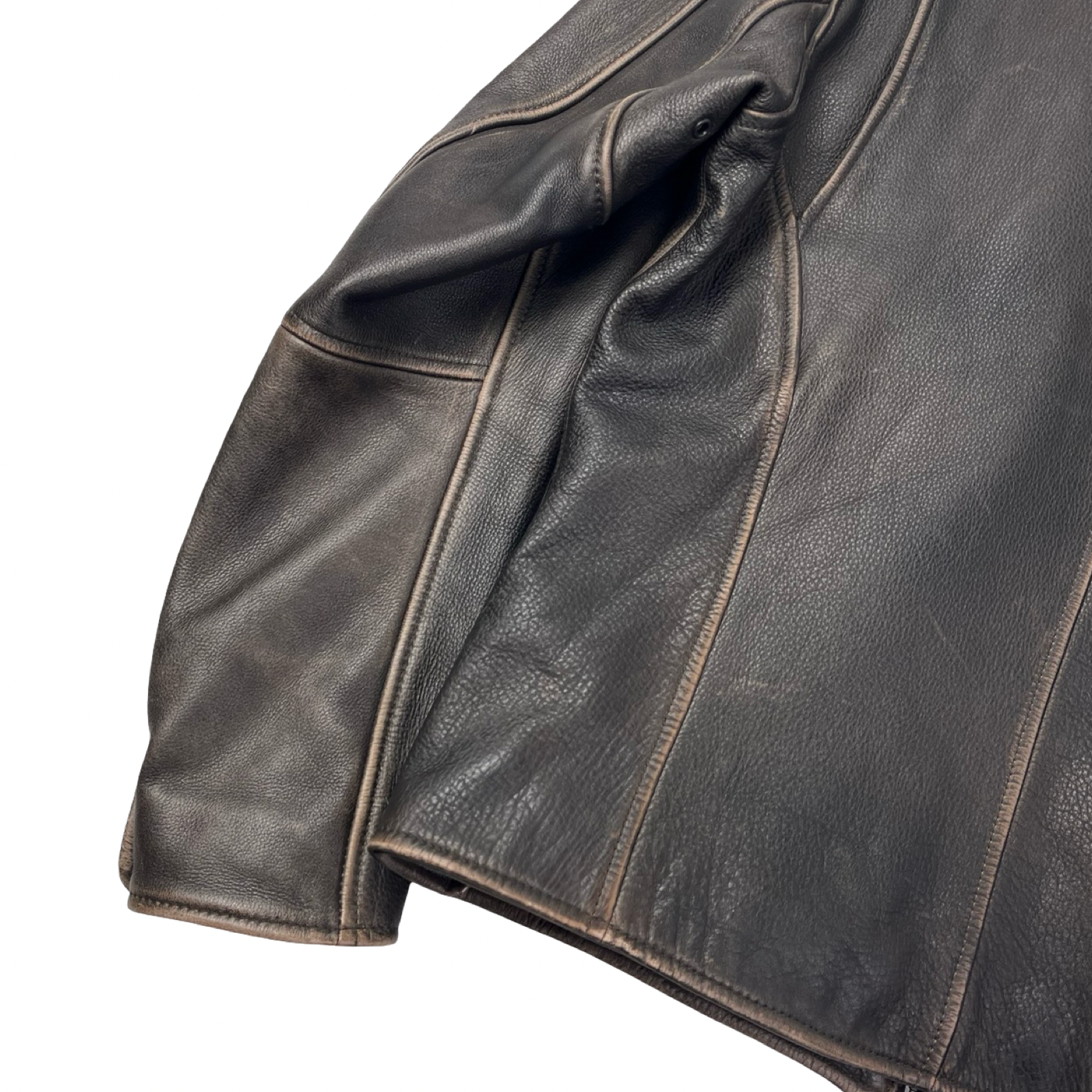 Vintage Black Rivet Harrington Leather Jacker