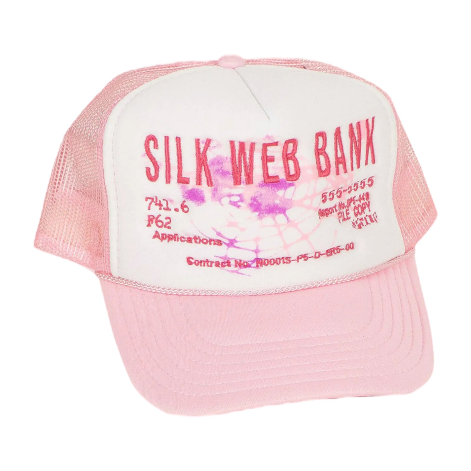Sp5der Silk Web Bank Trucker Hat Pink