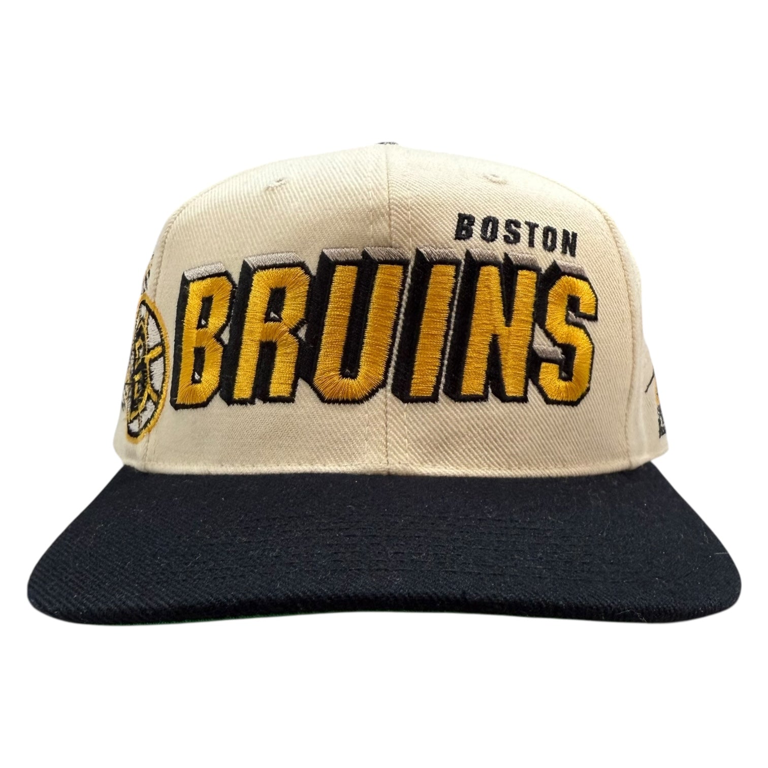 Vintage Sport Specialties Boston Bruins Laser SnapBack Hat White/Black