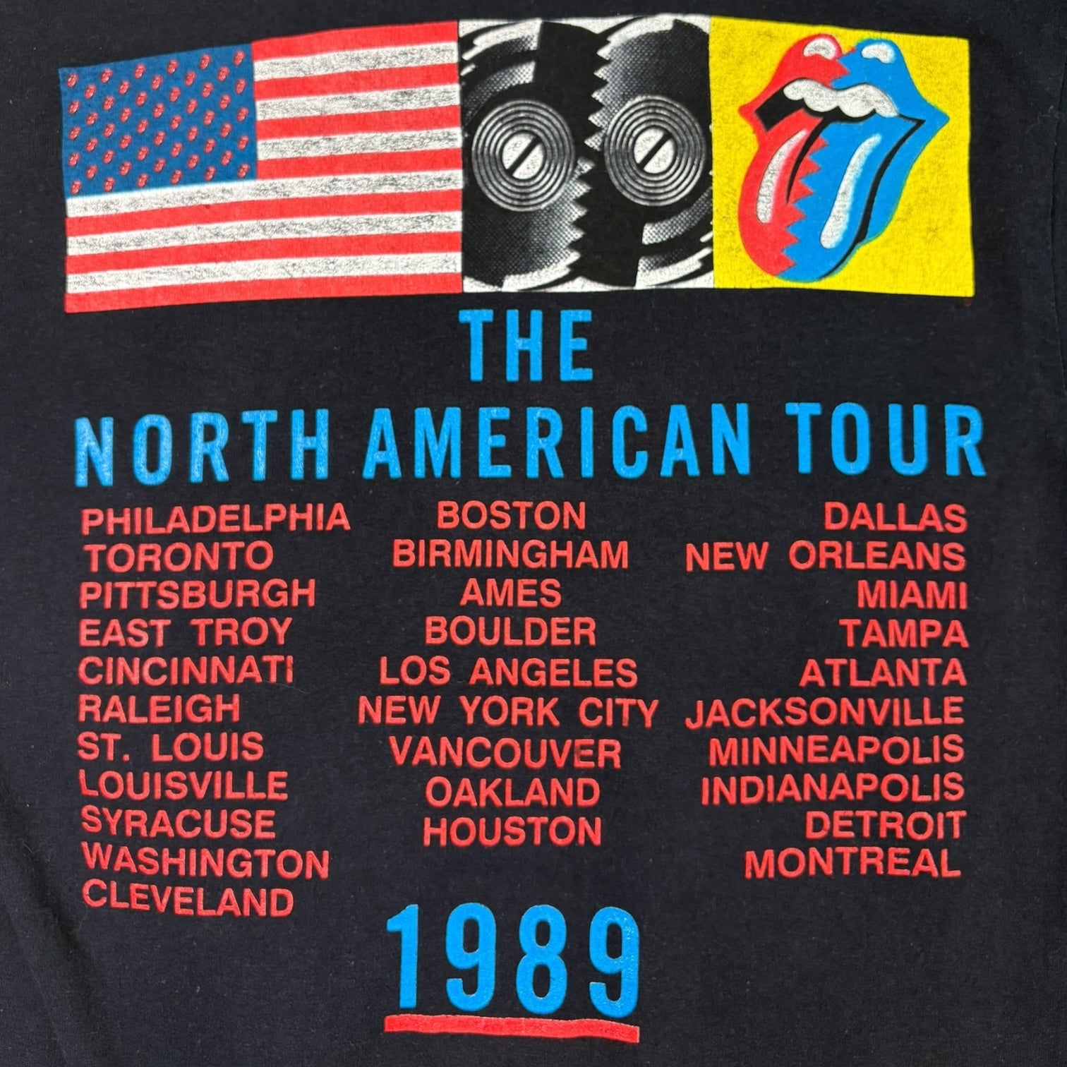1989 Rolling Stones “Steel Wheels” North American Tour T-Shirt Black