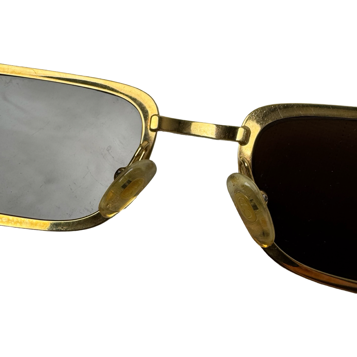 Vintage Christian Dior Eva Quilted Gold Plate Frame 42V Sunglasses