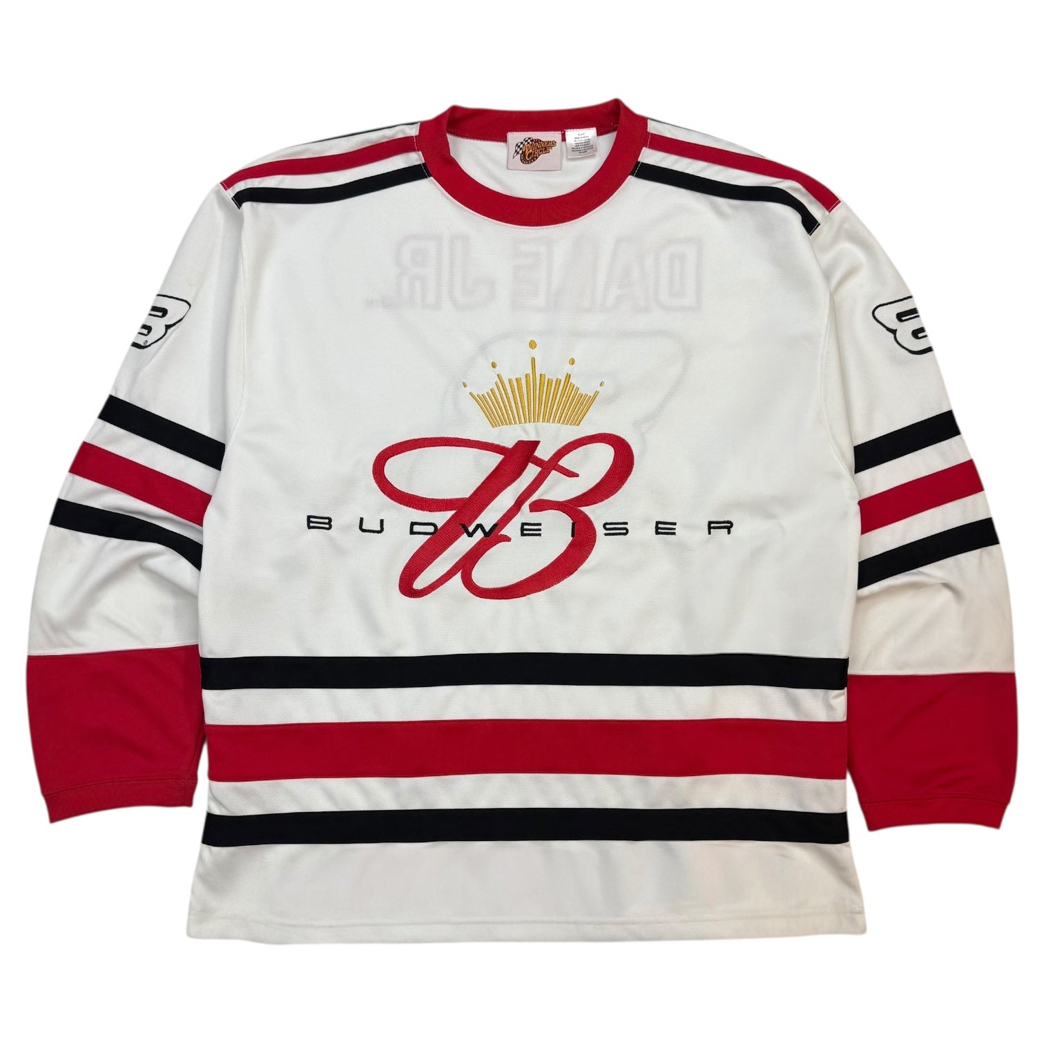 Vintage Budweiser Dale Earnhardt Jr L/S Jersey White/Red