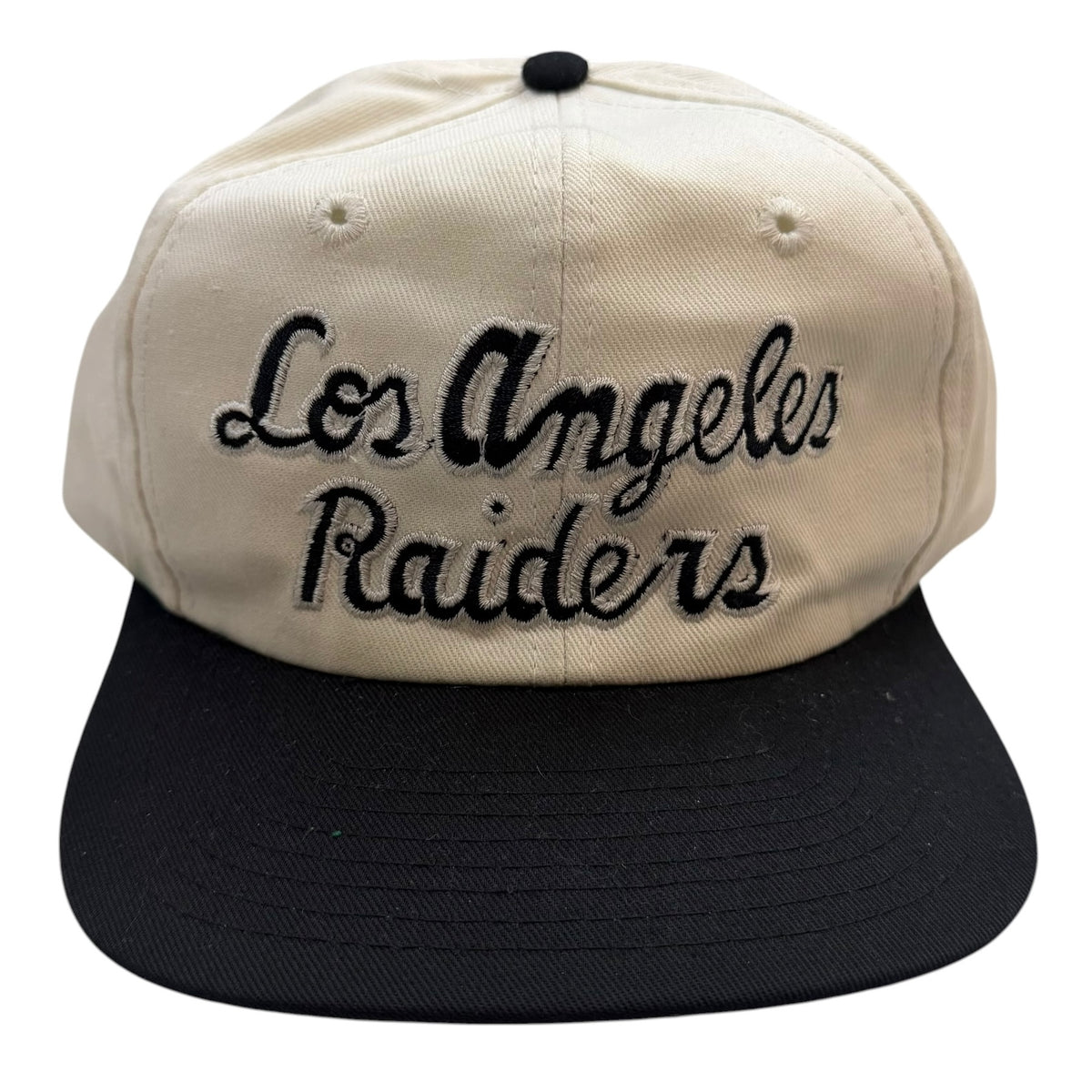 Vintage Los Angeles Raiders Script Snapback White/Black