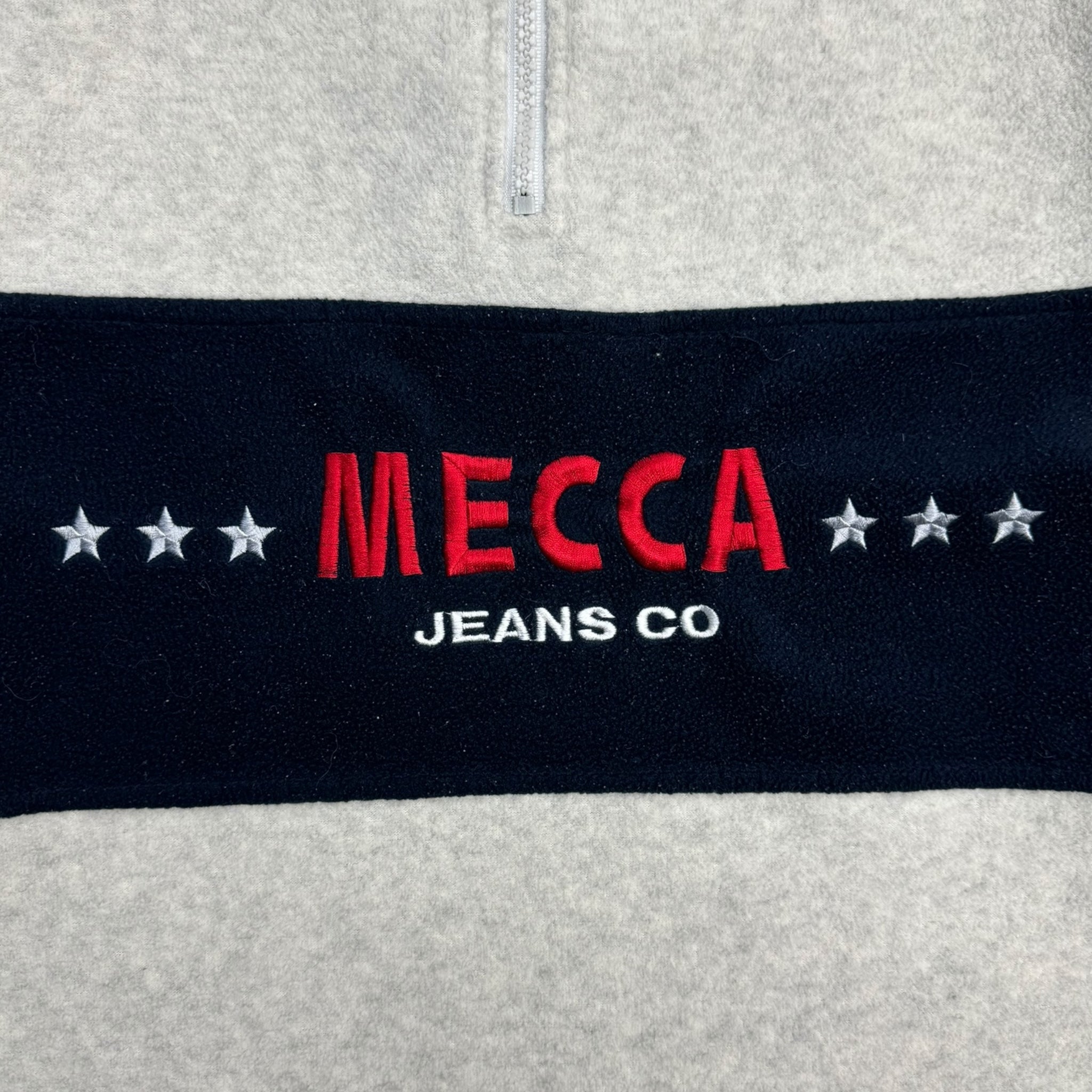 Vintage Y2K Mecca Embroidered Quarter Zip Fleece Sweater