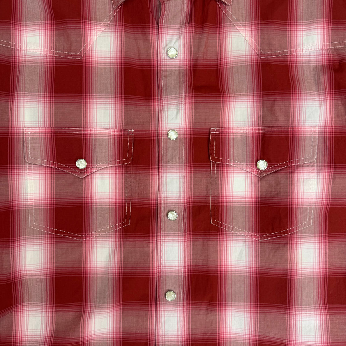 Tom Ford Western Plaid Snap Button Flannel Red