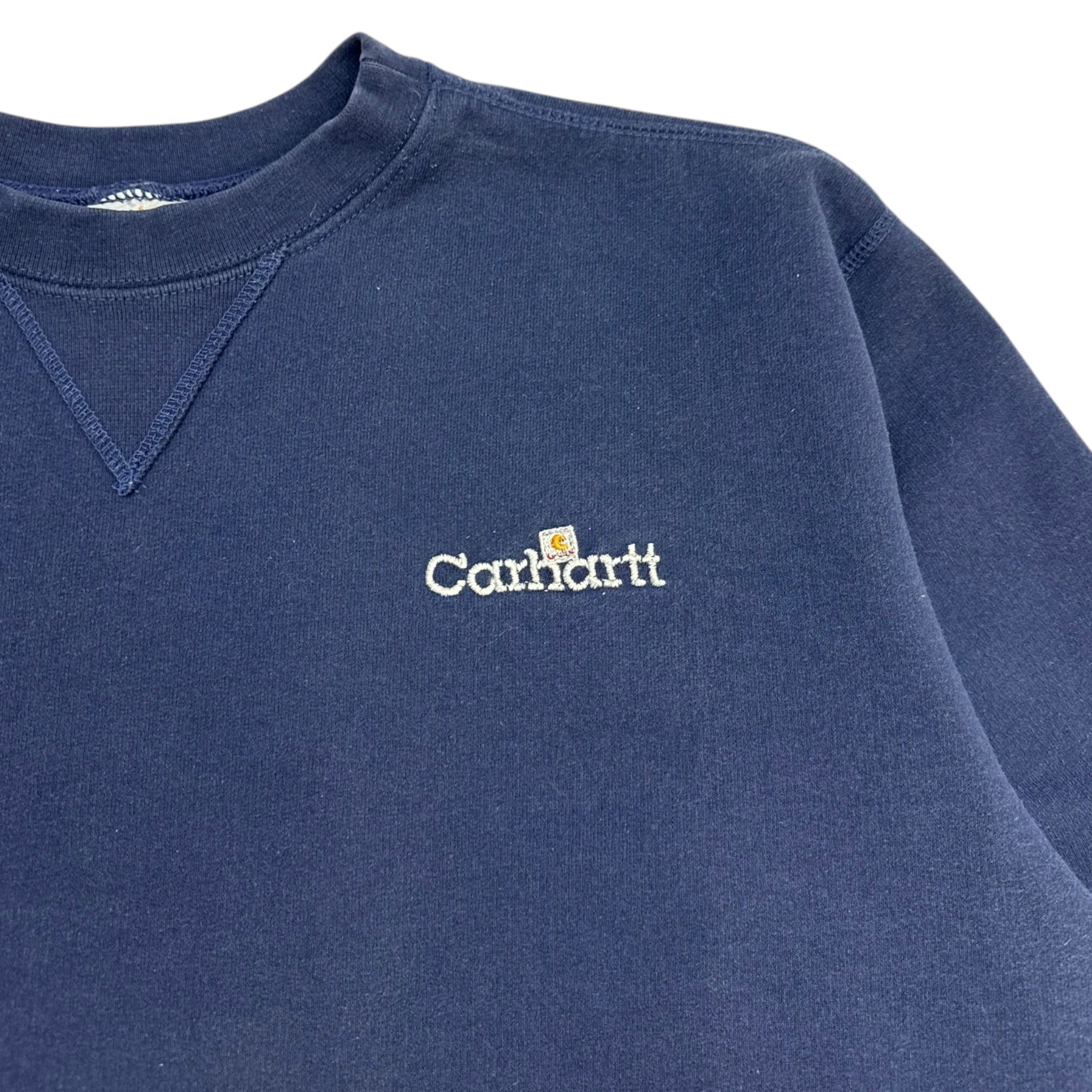 Vintage Carhartt Embroidered Spellout Crewneck Navy