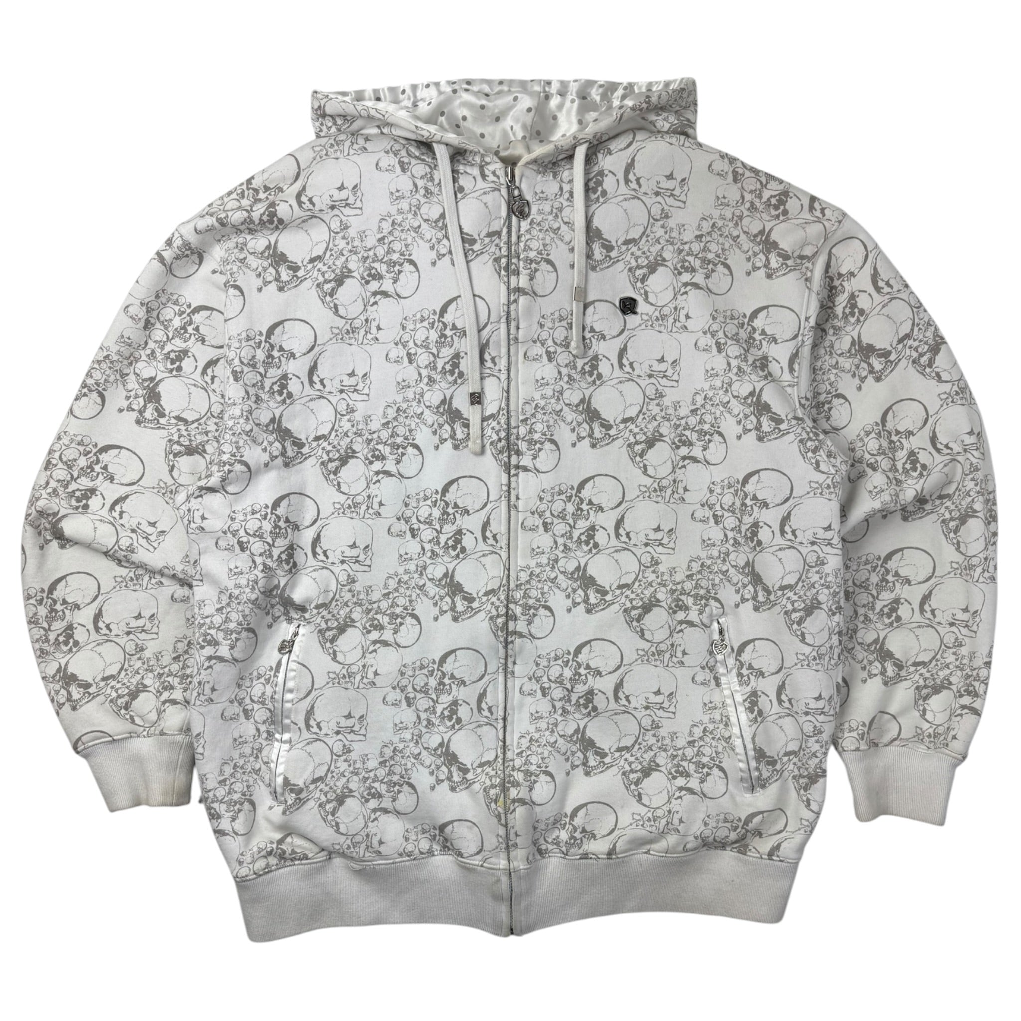 Y2K Rocawear Skulls All Over Full Zip Hoodie
