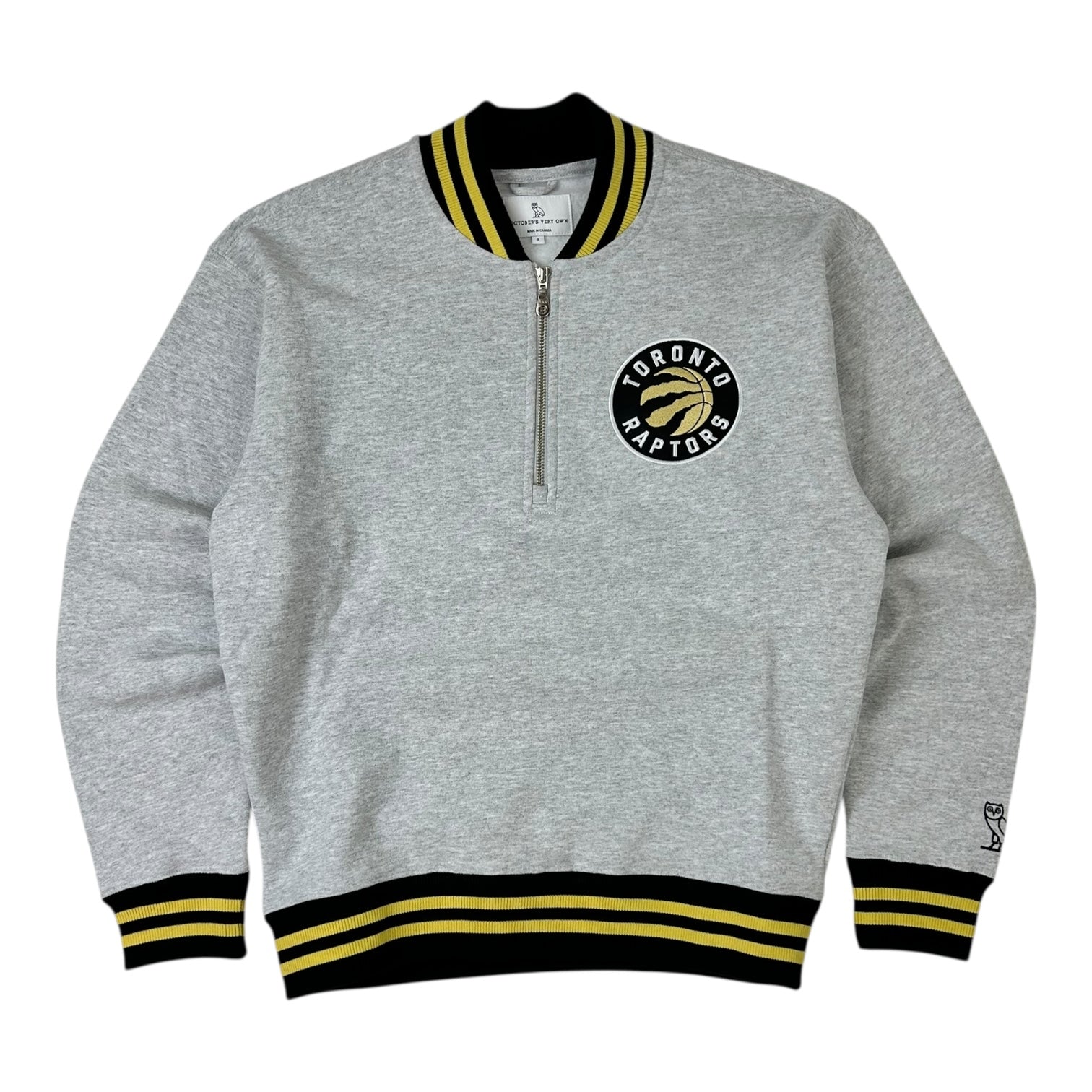 OVO NBA Toronto Raptors Quarter-Zip Mockneck Sweatshirt Ash Heather