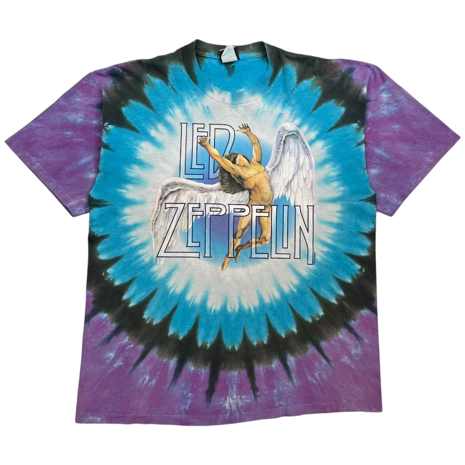 Vintage Liquid Blue Led Zeppelin Tie Dye Tee Purple/Blue