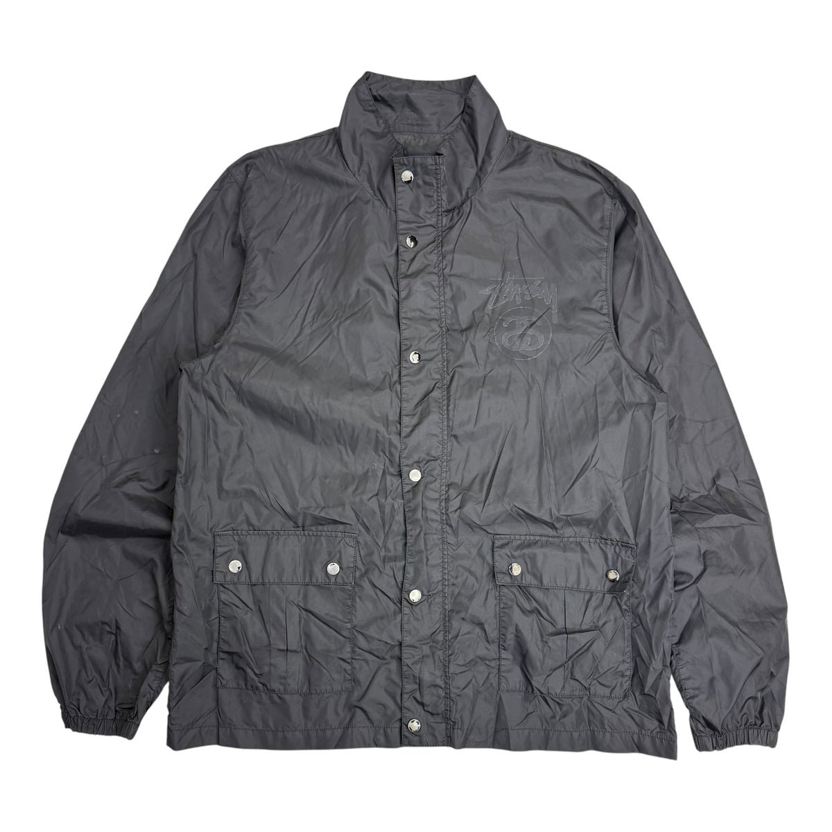 Stussy Snap Button Coach Zip Up Jacket Black