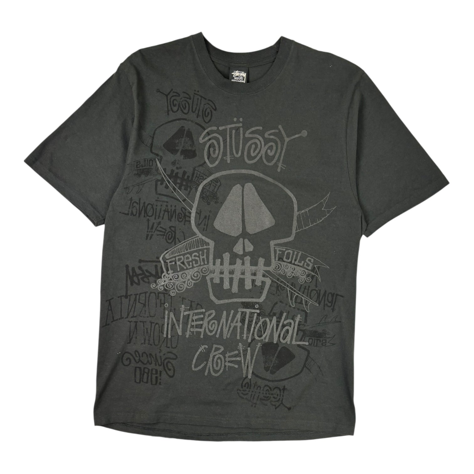 Stussy Skulls Pigment Dyed T-Shirt Grey