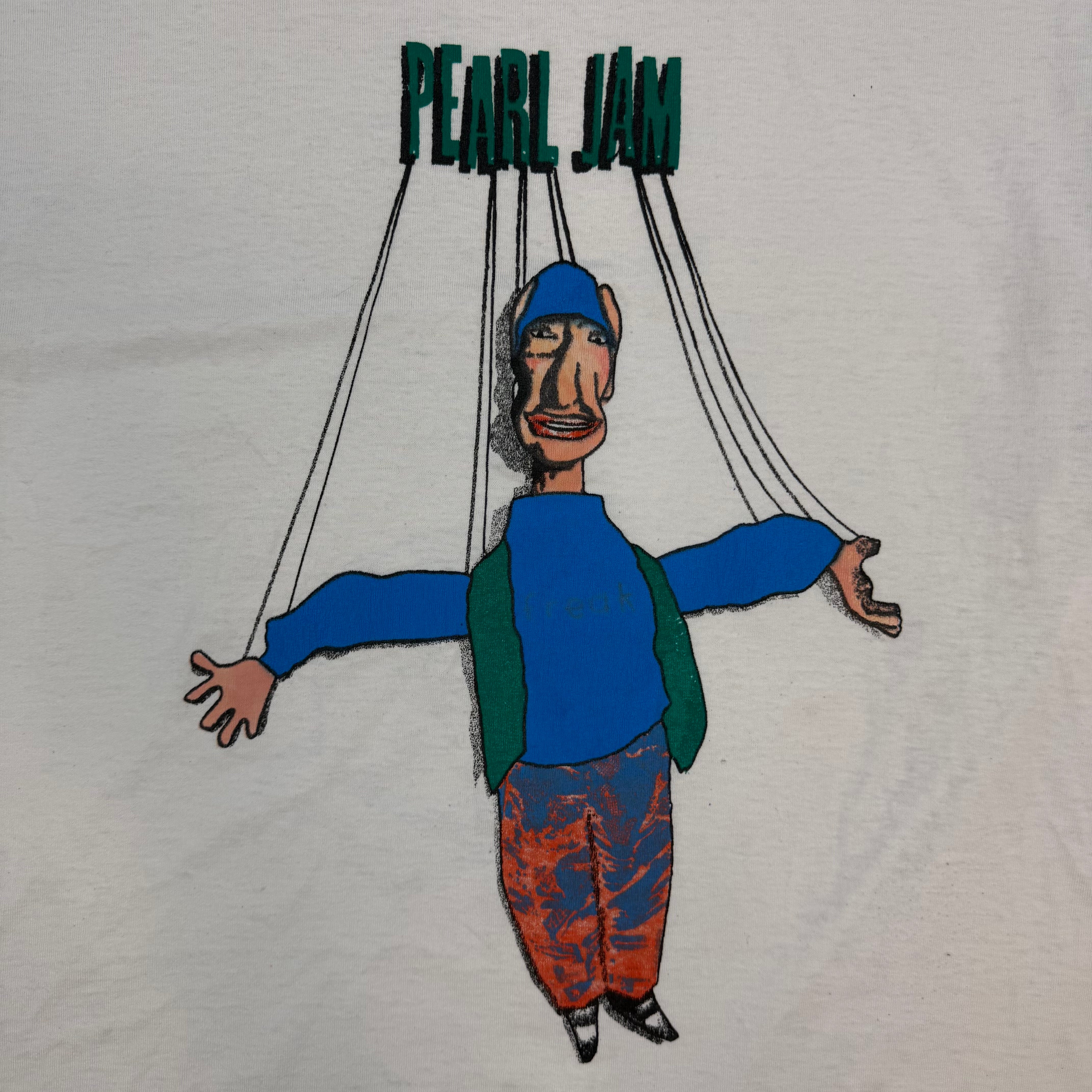 Vintage Pearl Jam Freak Puppet World Tour Tee White