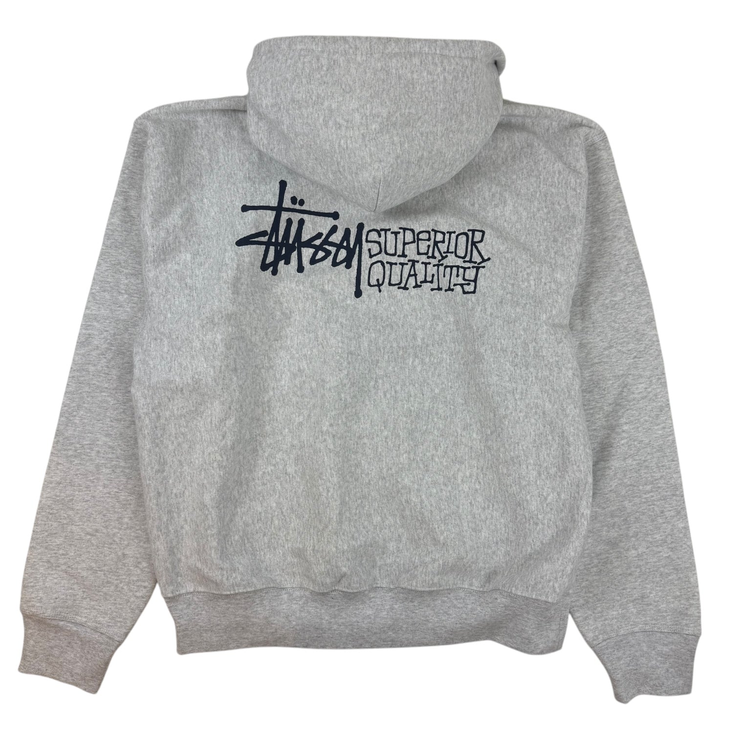 Stüssy Superior Quality Zip Up Hoodie Heather Grey