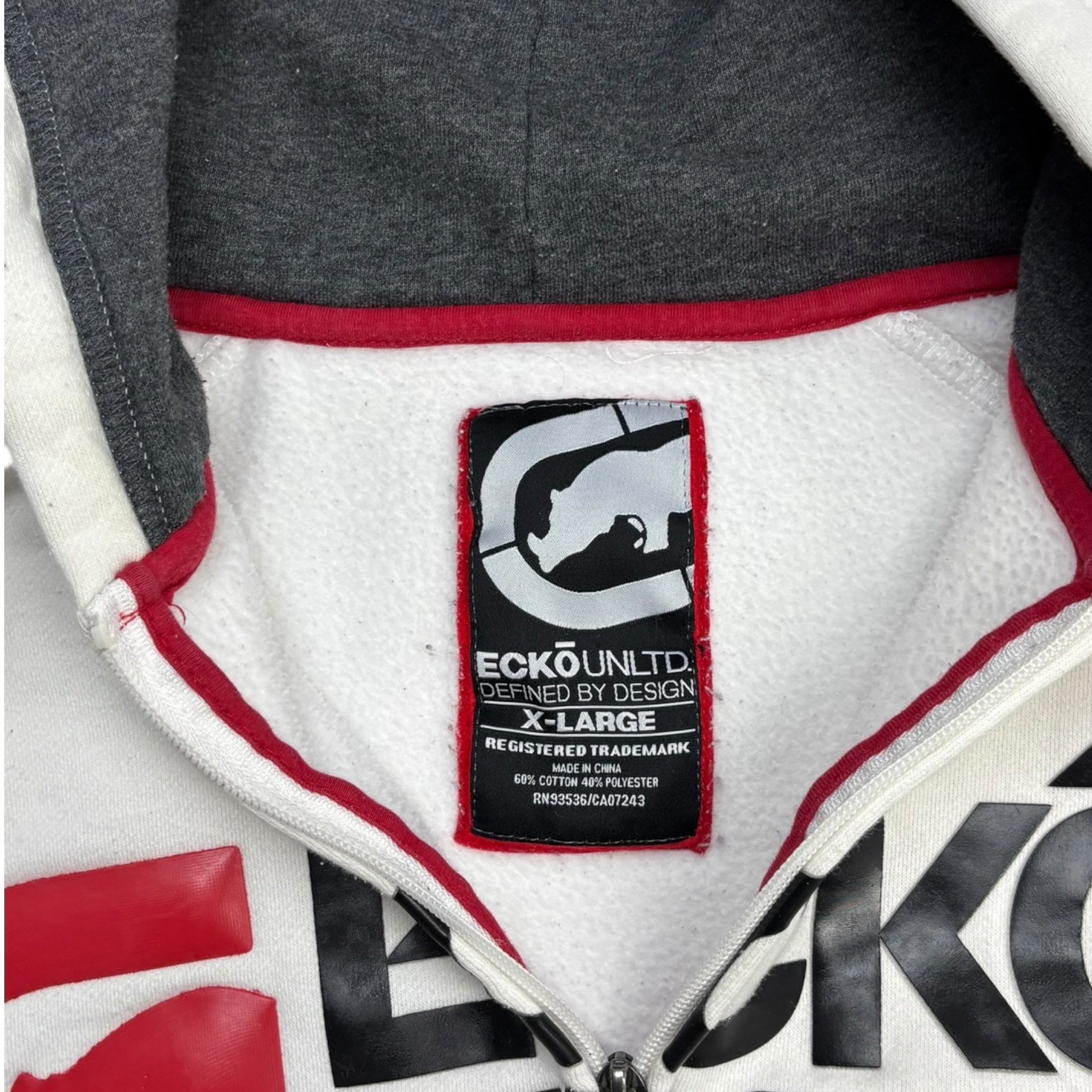 Vintage Y2K Ecko Unltd Zip Hoodie White
