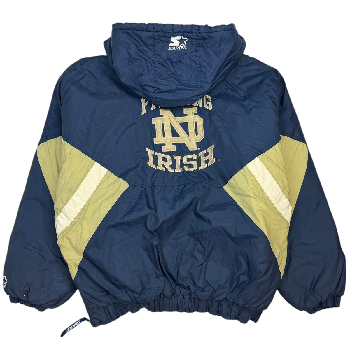 Vintage Starter Notre Dame Fighting Irish Quarter Zip Jacket Navy