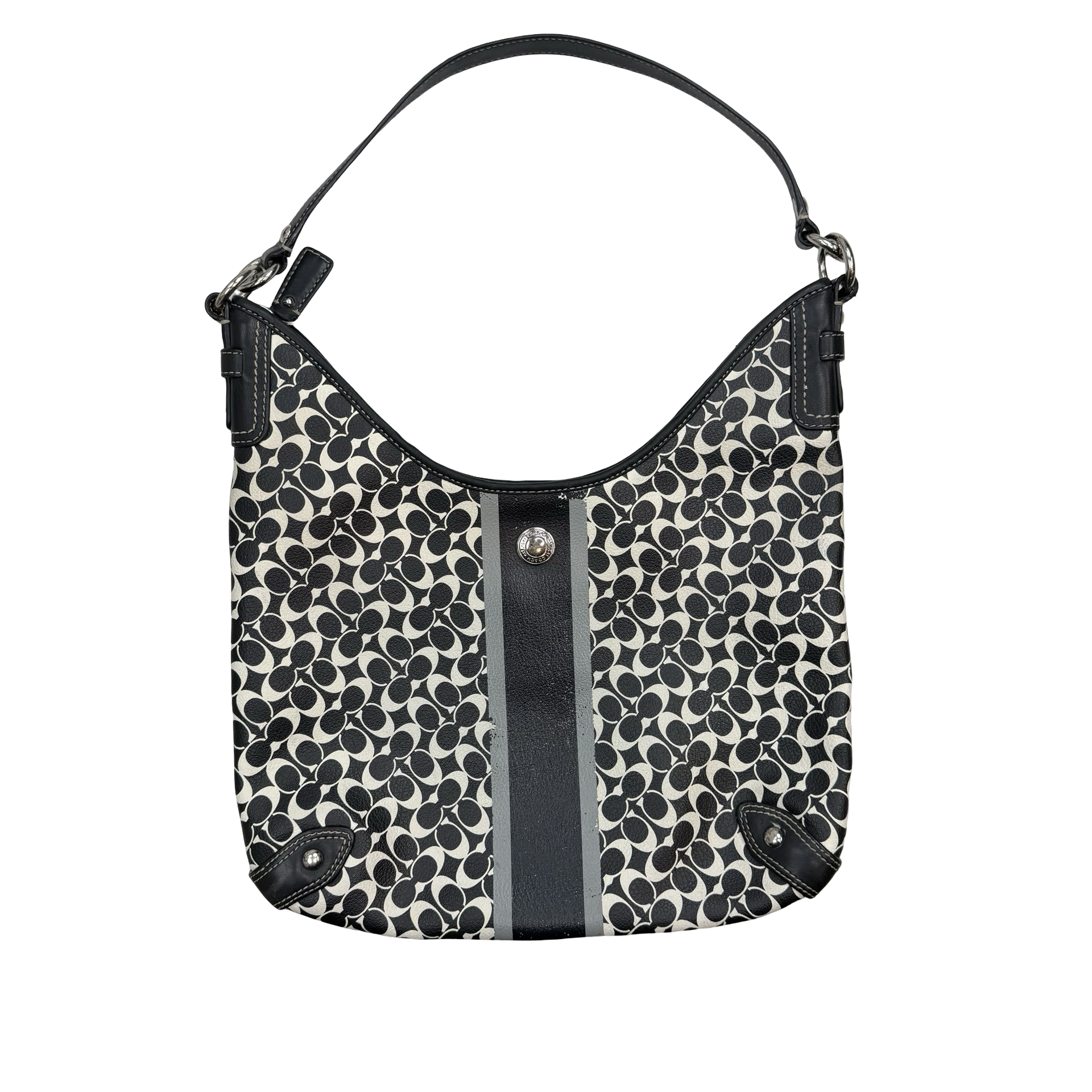 (W) Coach Hobo Shoulder Bag White/Black