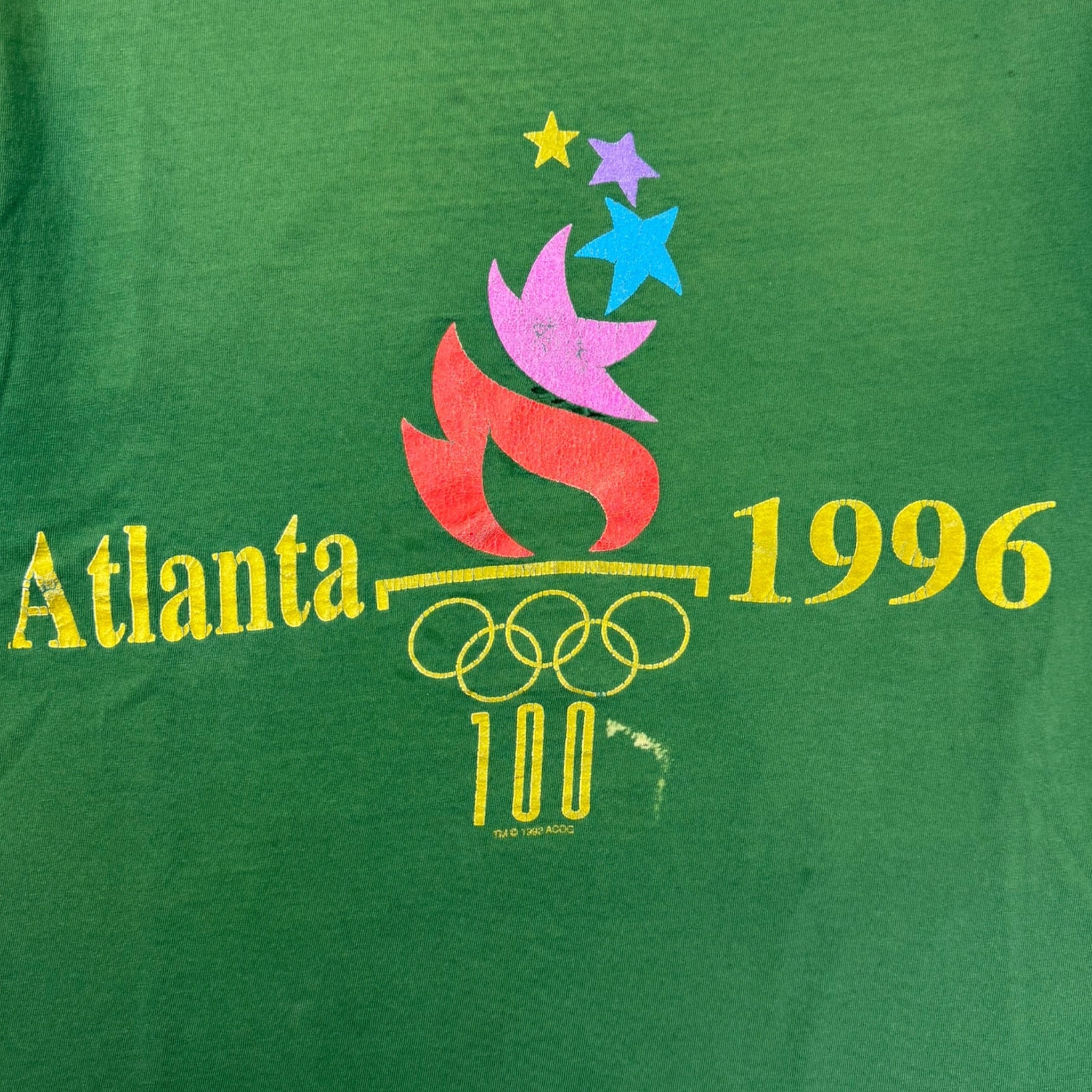 1996 Atlanta Olympics Distressed T-Shirt Green