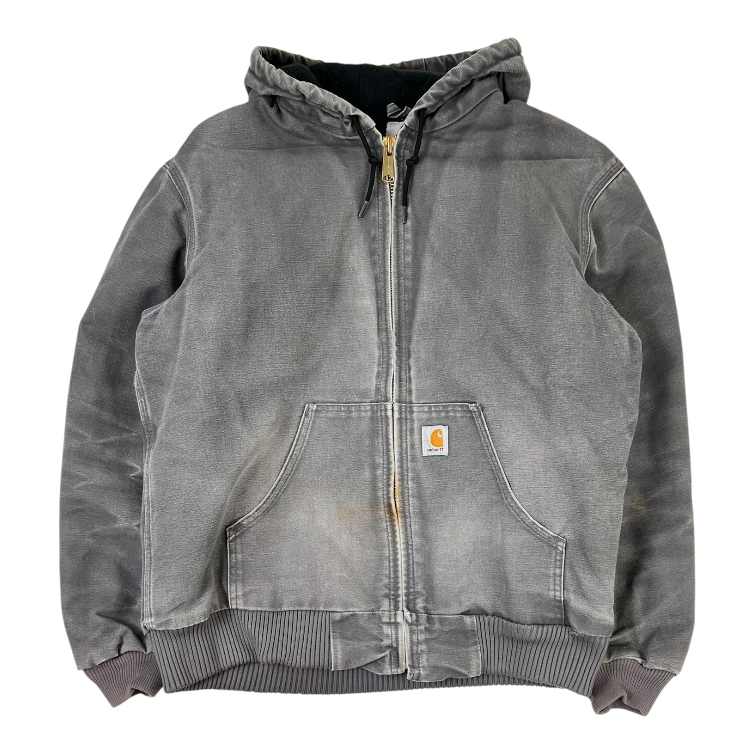 Vintage Carhartt Hooded Active Jacket Grey Canvas