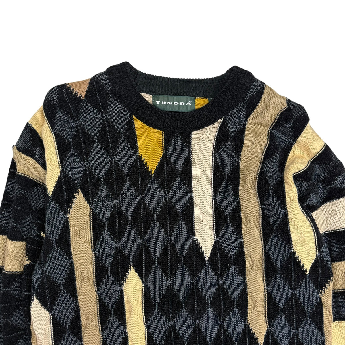 Vintage Tundra Tartan Knit Sweater Black/Beige