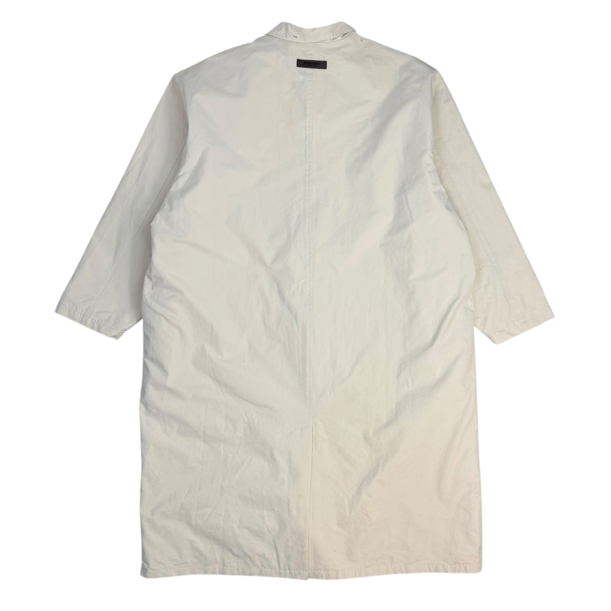 Fear Of God Essentials Spread Collar Button Trench Coat Eggshell