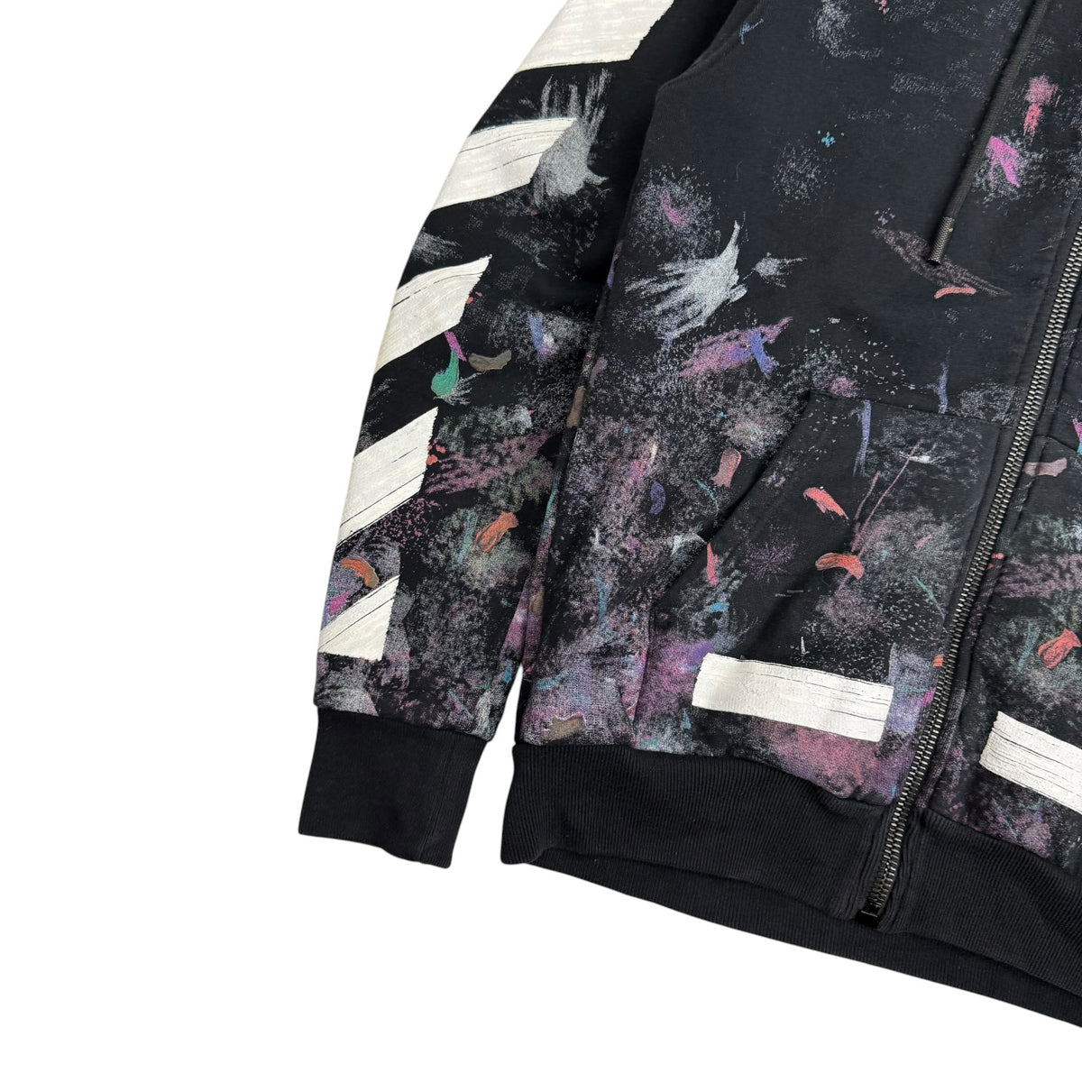Off-White Galaxy Brushed Zip Up Hoodie Black