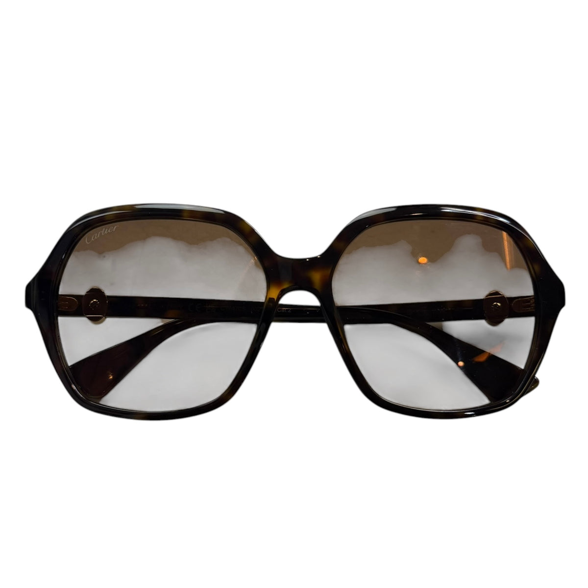 (W) Cartier CT0470S Oversized Sunglasses Black