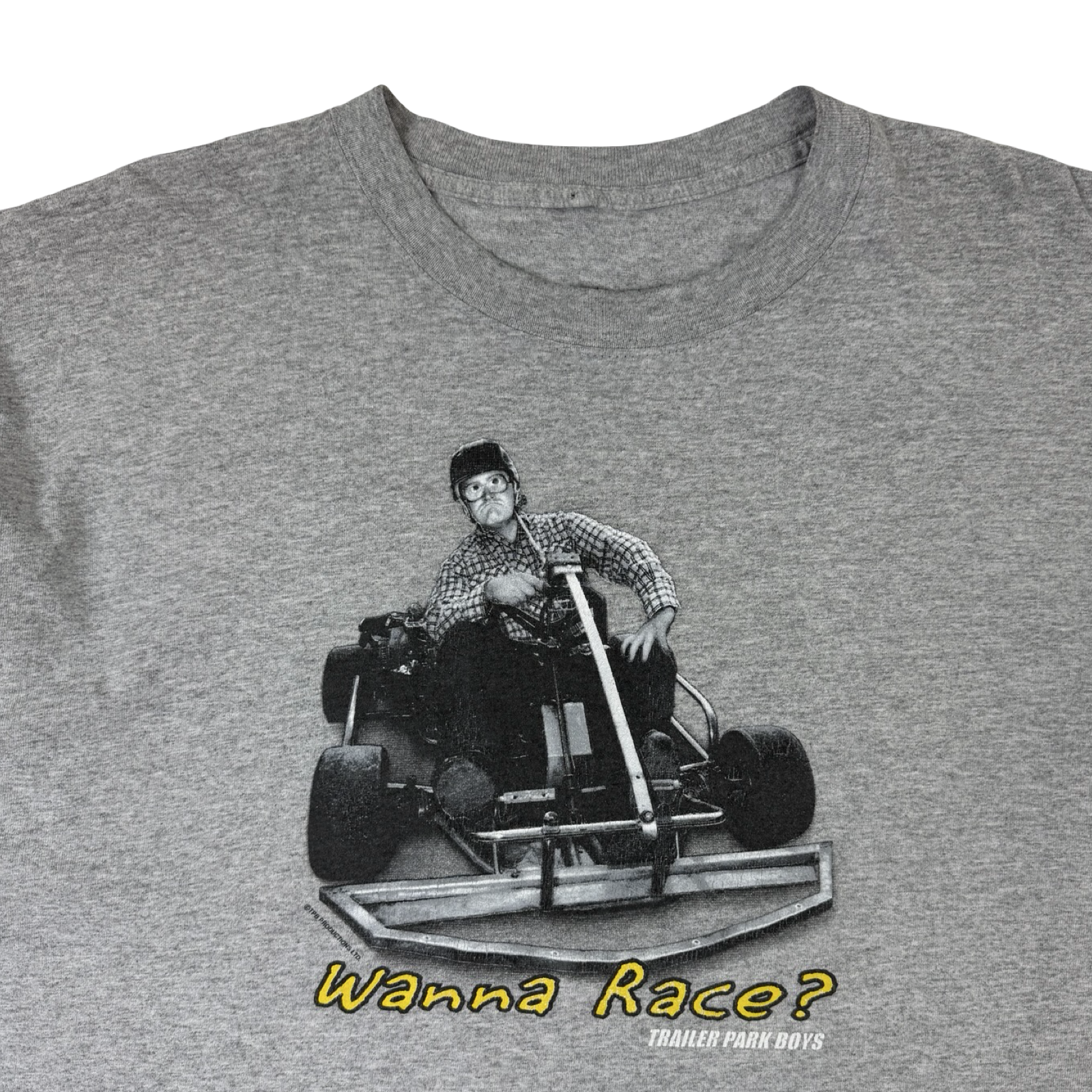 Vintage Trailer Park Boys Wanna Race T-Shirt Grey