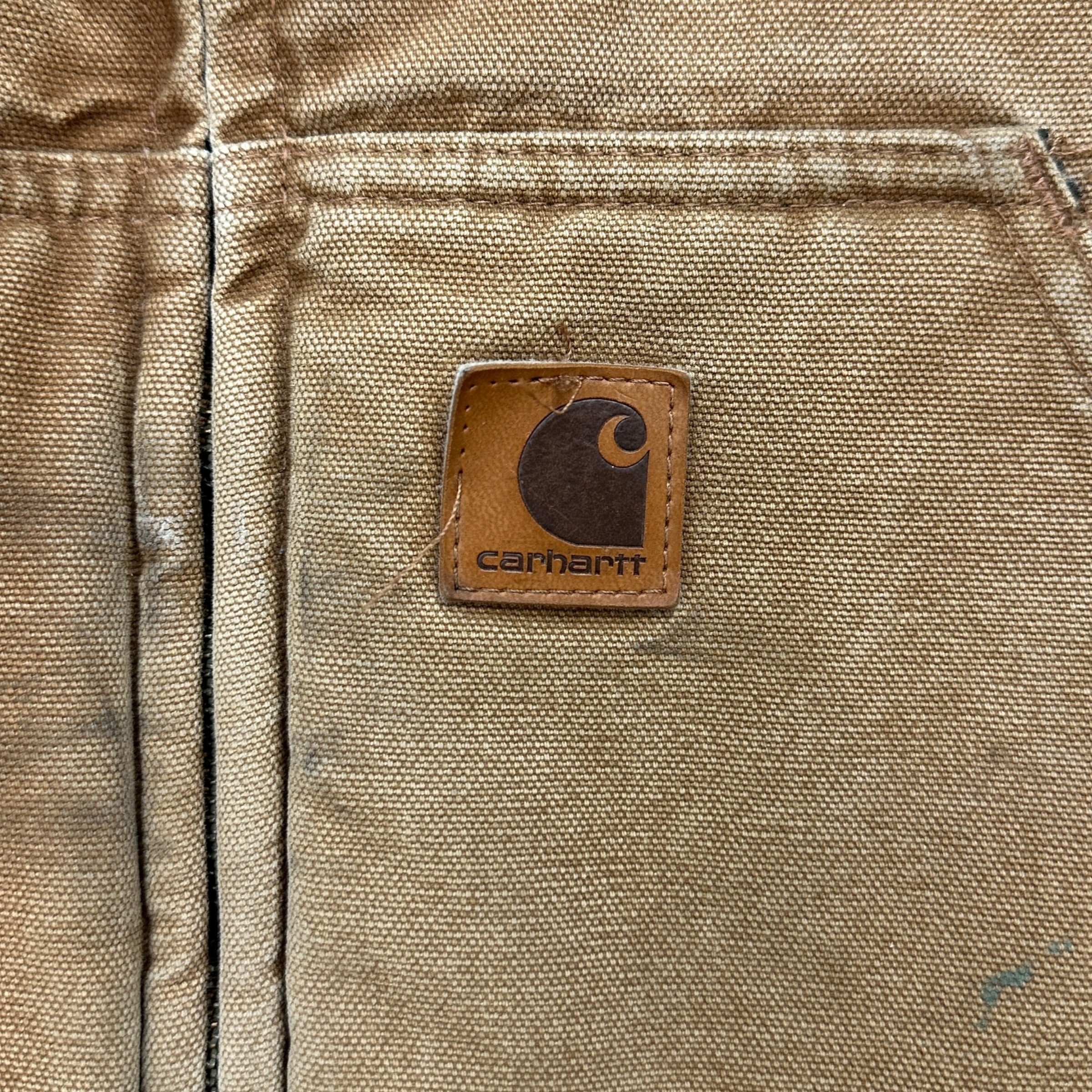 Vintage Carhartt Fleece Lined Insulated Vest Dark Tan