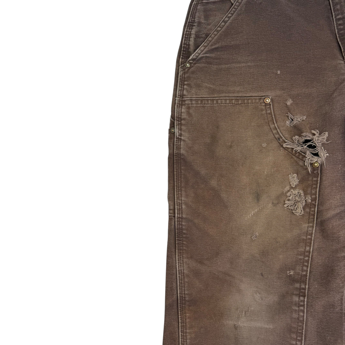 Vintage Carhartt Double Knee Distressed Pants Faded Brown