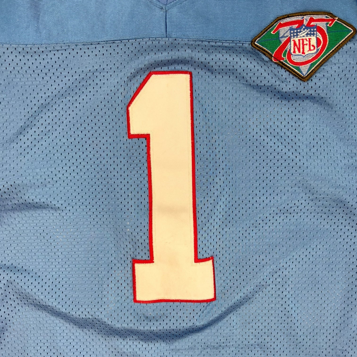 Vintage Mitchell & Ness Houston Oilers Warren Moon Football Jersey Light Blue