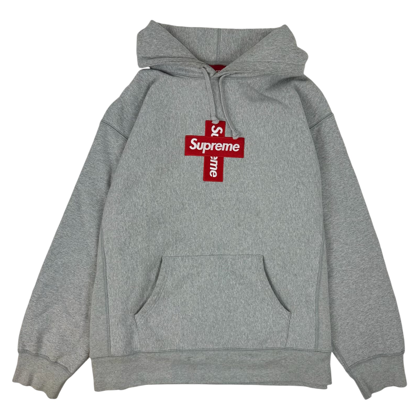 Supreme Cross Box Logo Hoodie Grey