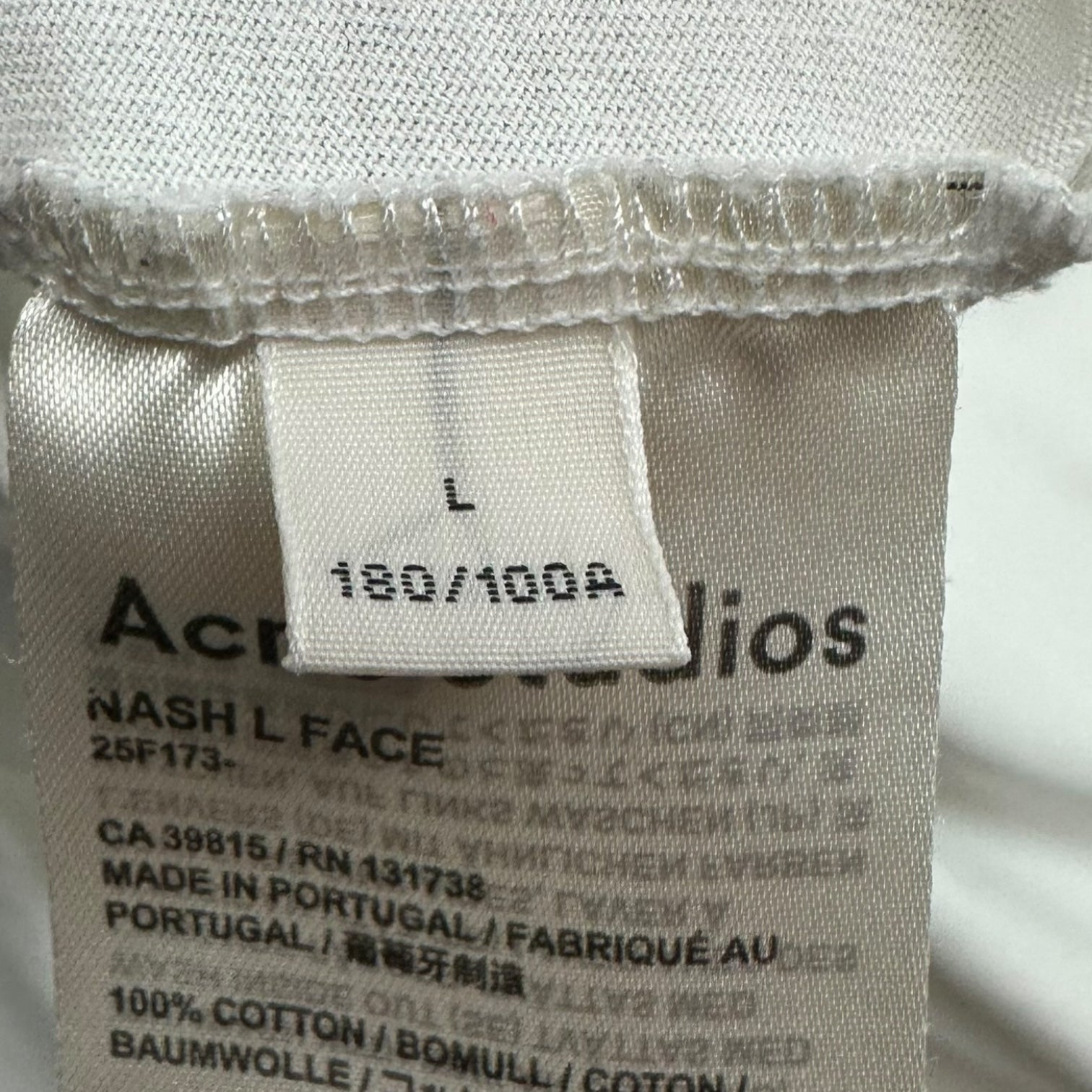 Acne Studios Nash Face L/S Tee White