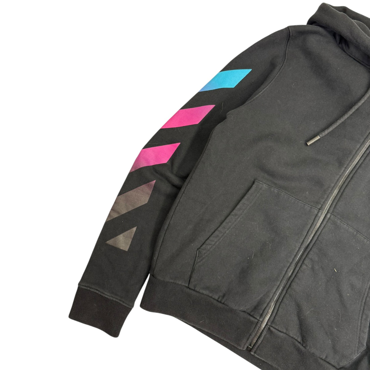 Off-White Diag Gradient Arrows Zip Up Hoodie Black