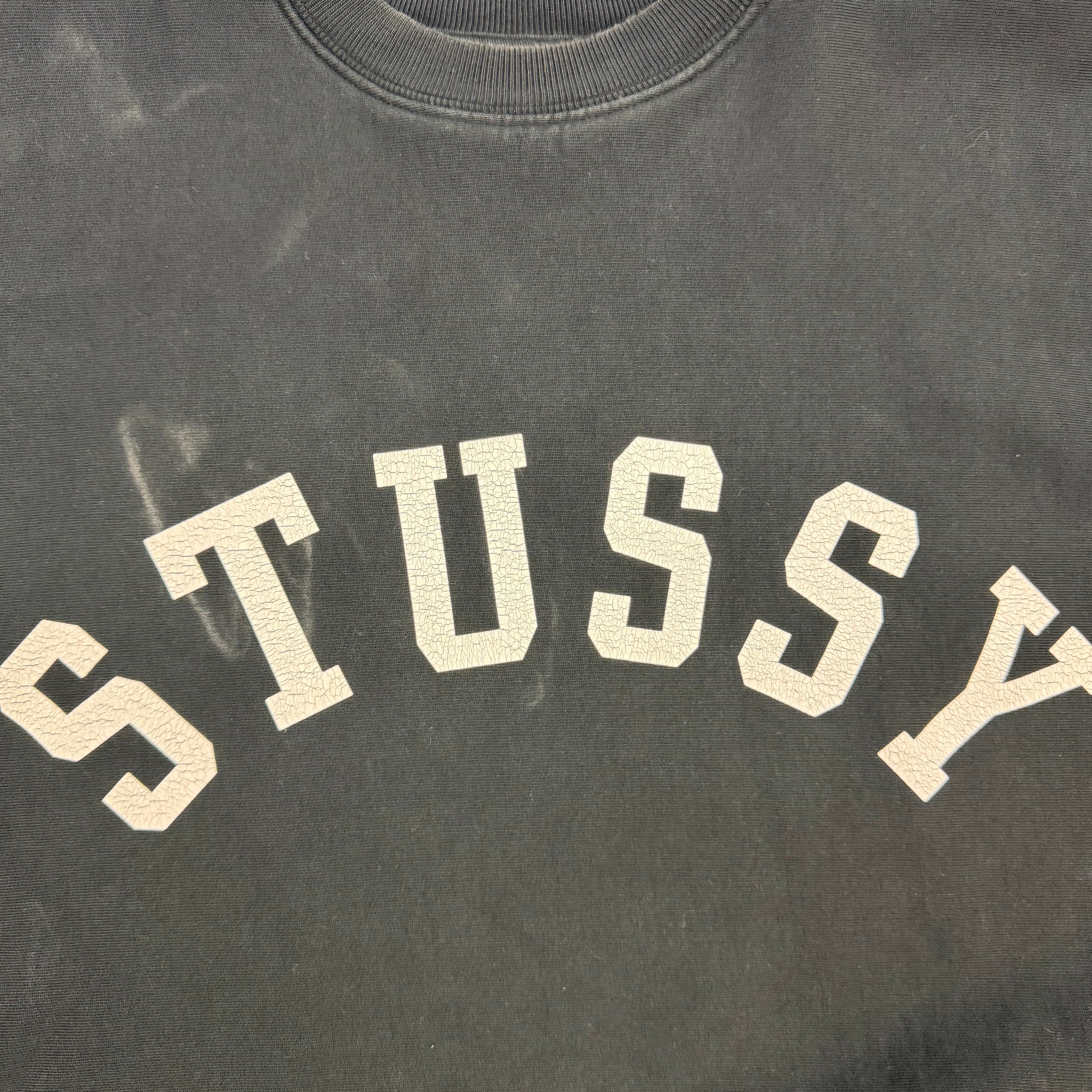 Stussy Cracked Print Crewneck Sweatshirt Black