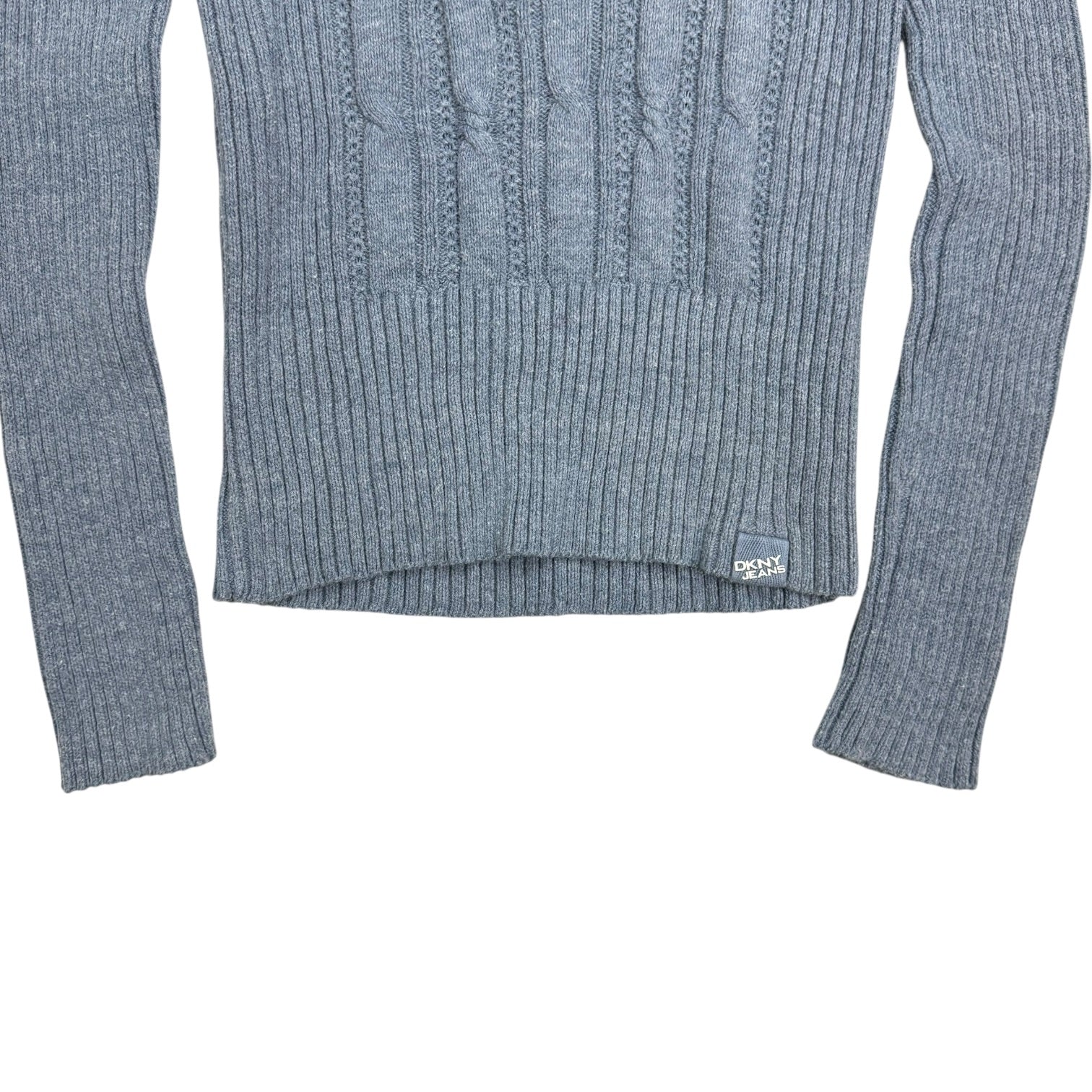 (W) Vintage DKNY Jeans Cable Knit Sweater Blue