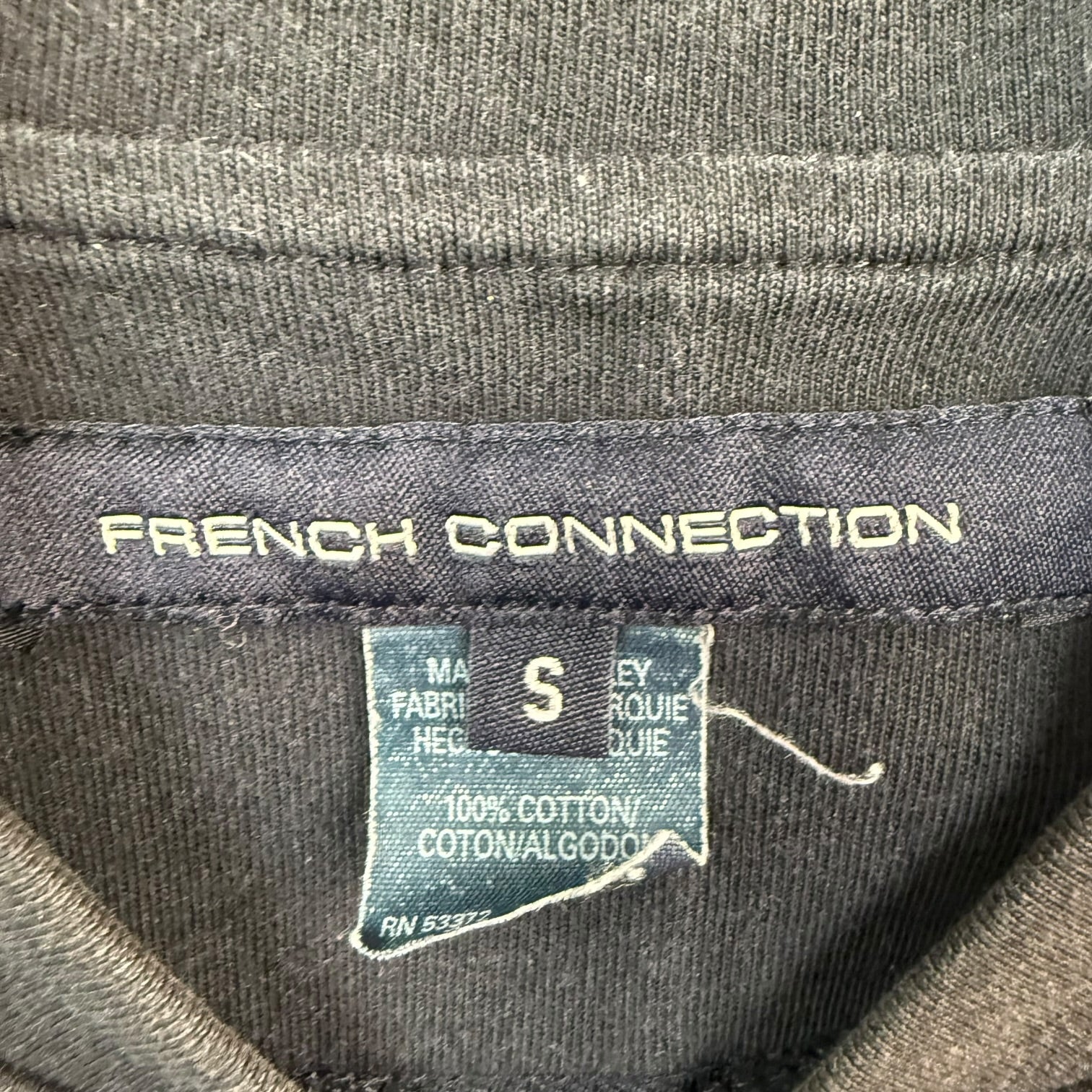 (W) French Connection FCUK Zip Up Sweater Black/Navy