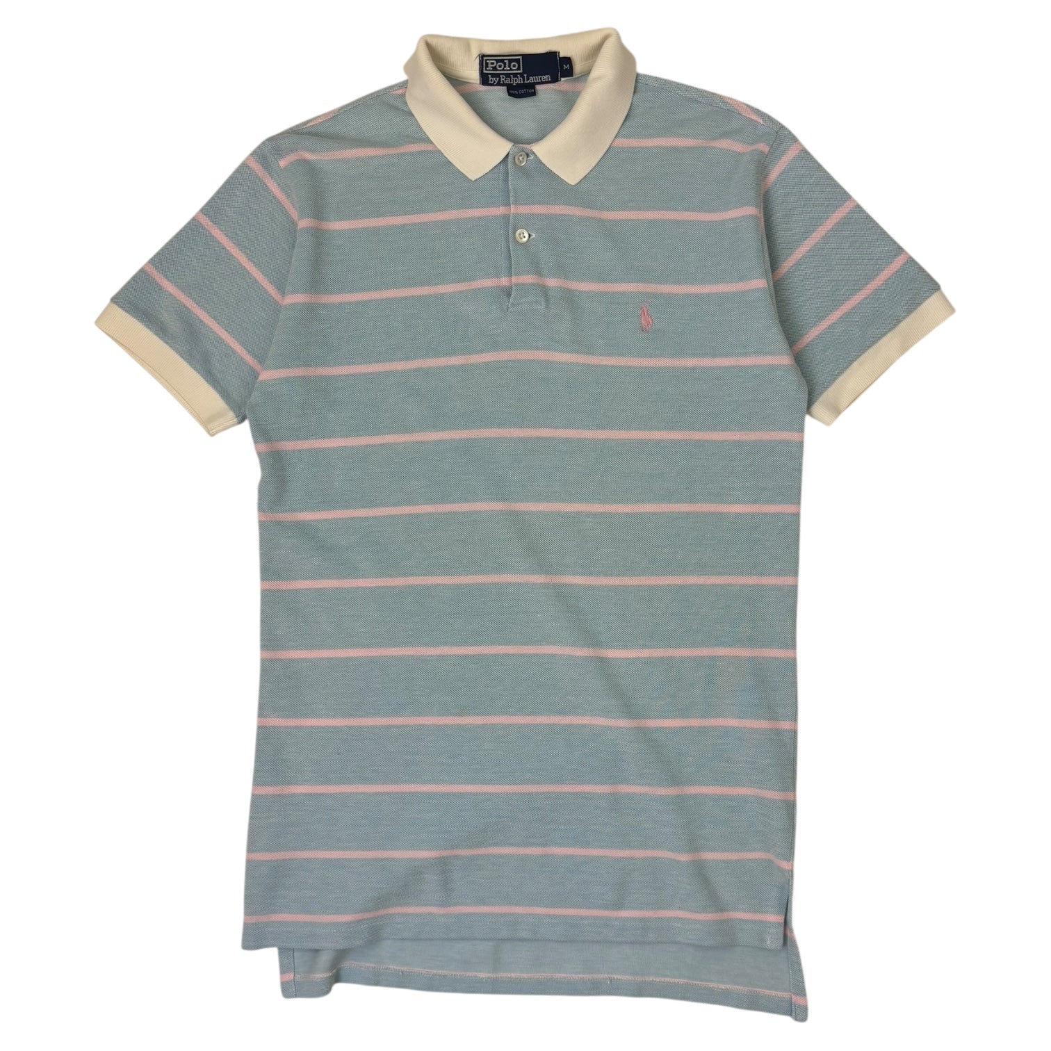Vintage Polo Ralph Lauren Striped Polo T-Shirt Blue/Pink