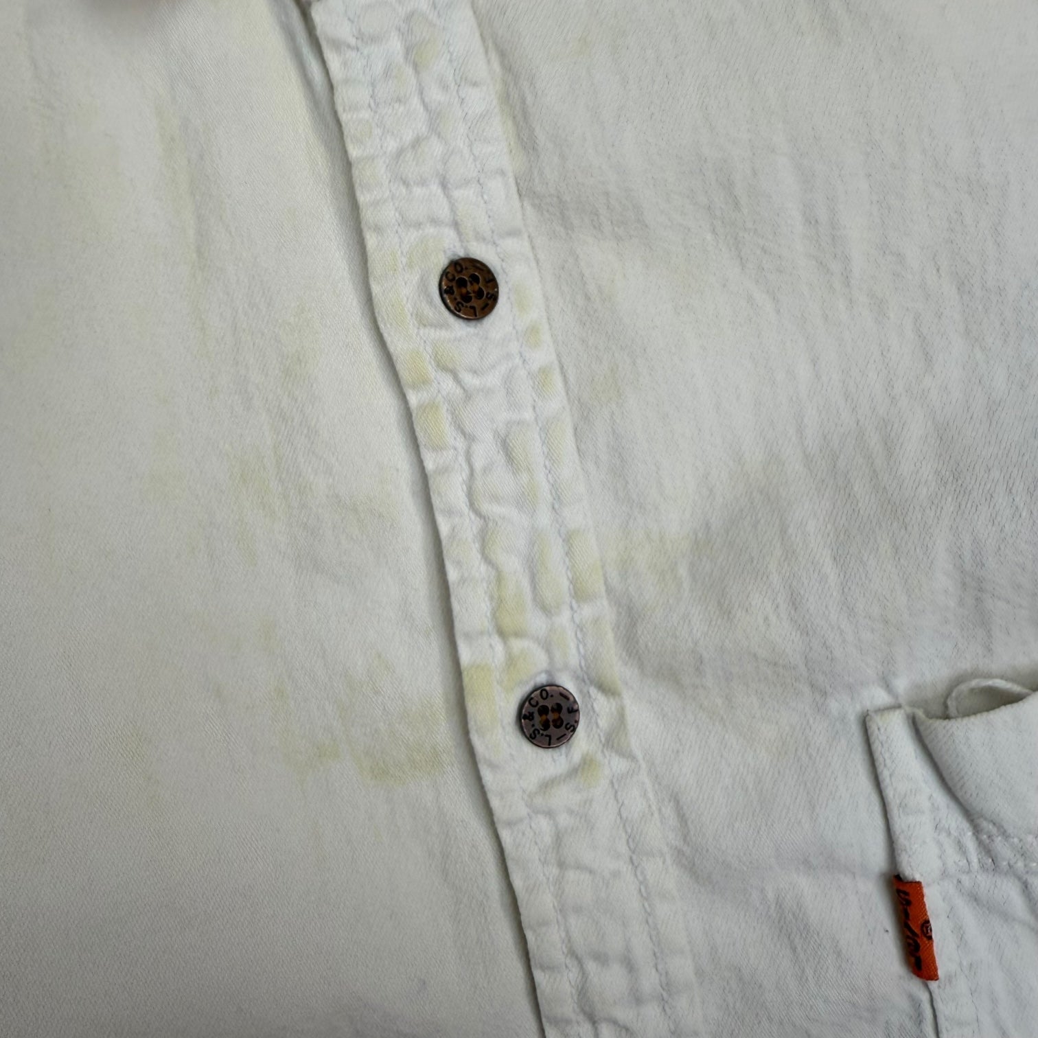 Vintage Levi’s Orange Tab Button Up Shirt White