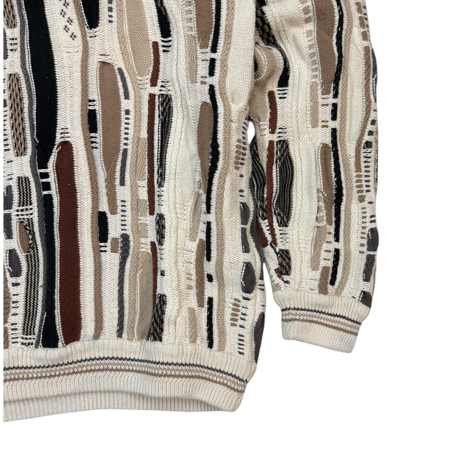 Vintage Cotton Traders Cable Knit Sweater Beige/Cream