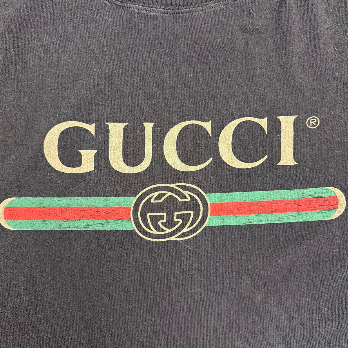 Gucci Washed Print Logo Tee Black