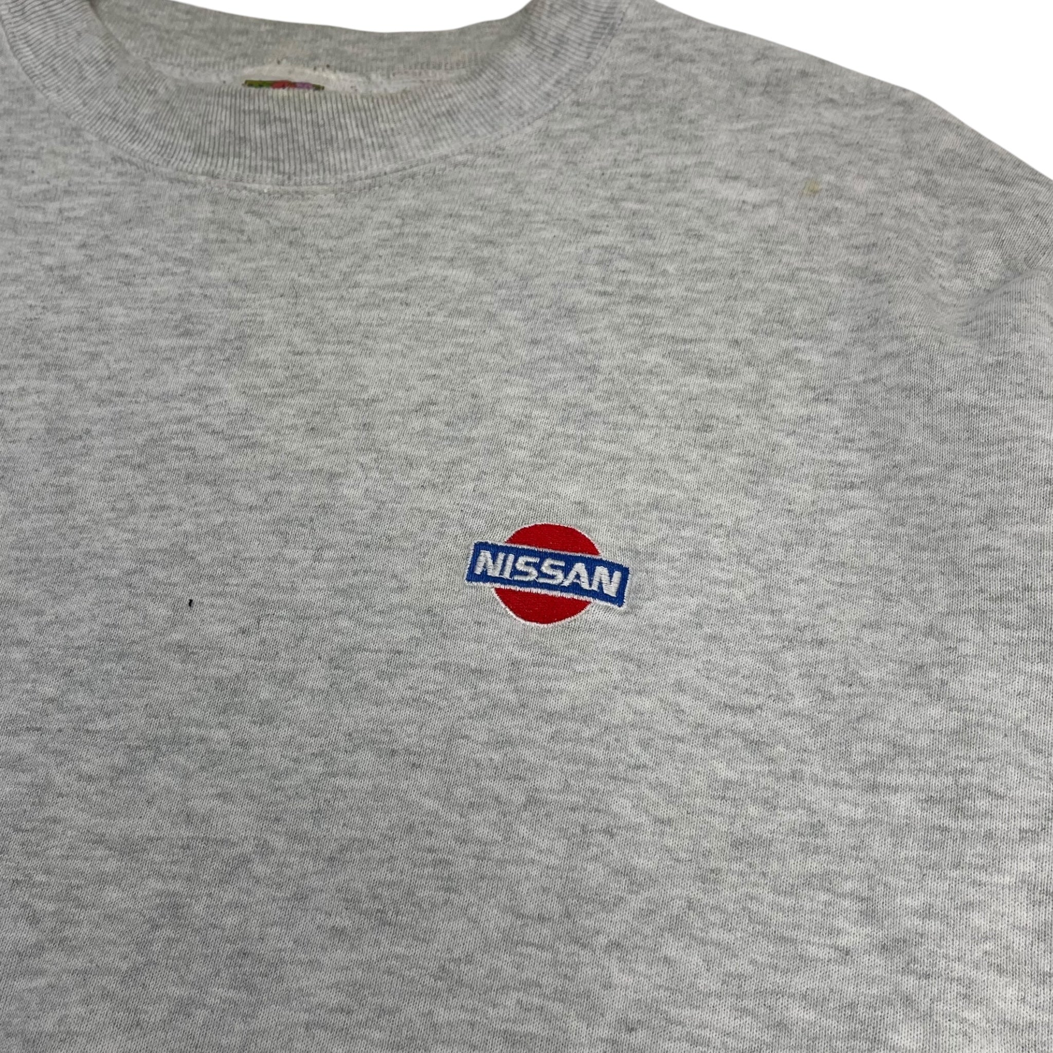 Vintage Nissan Embroidered Logo Sweatshirt Grey