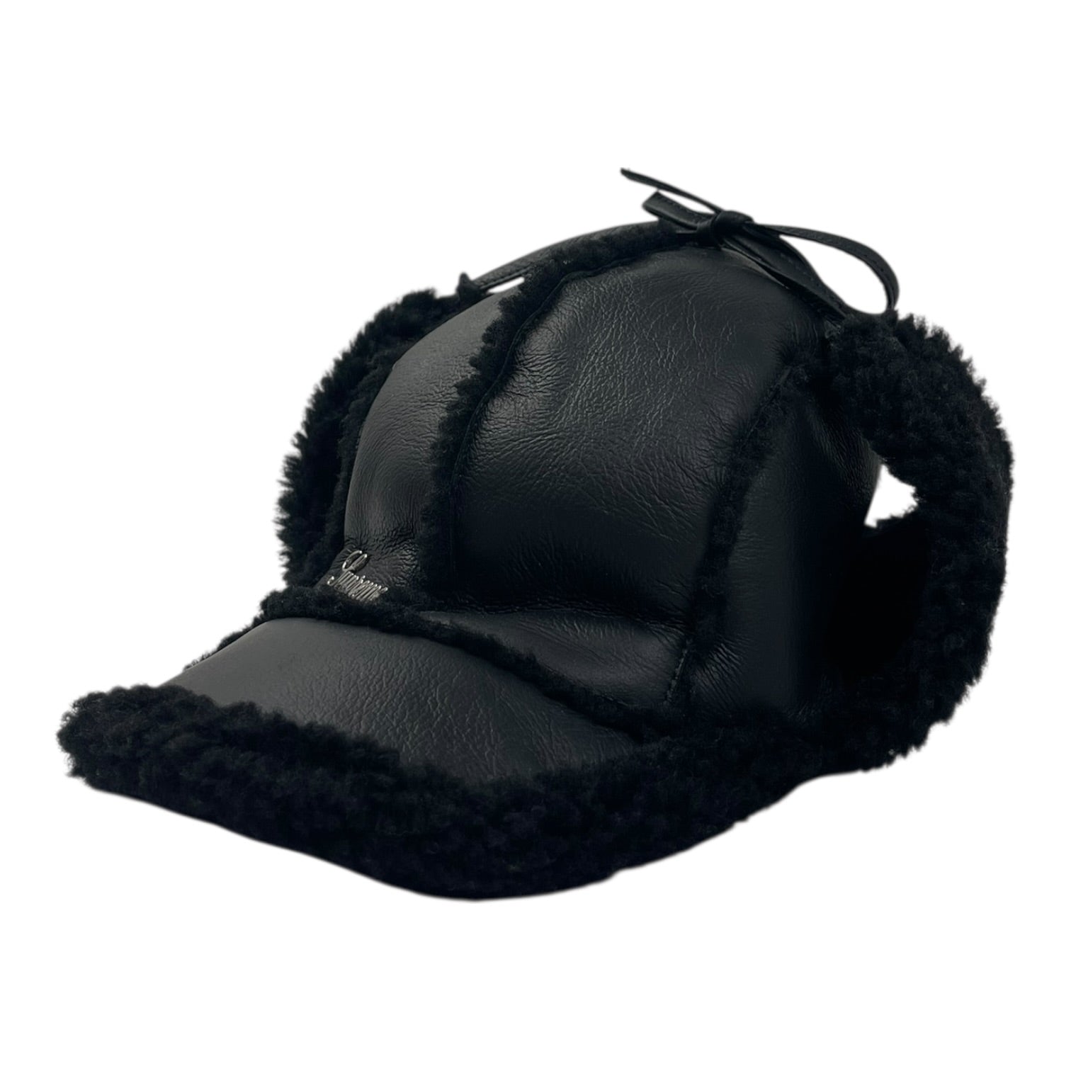 Supreme Shearling Lined Earflap Cap Black