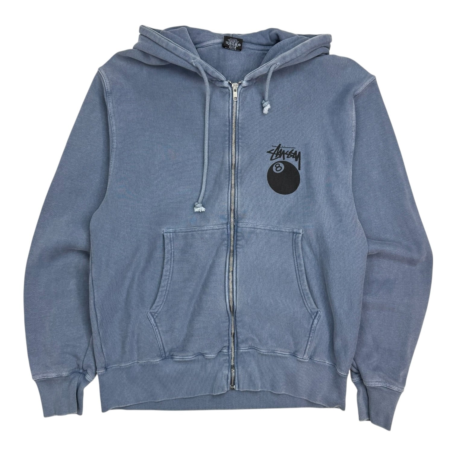 Stüssy 8 Ball Pigment Dyed Zip Hoodie Blue