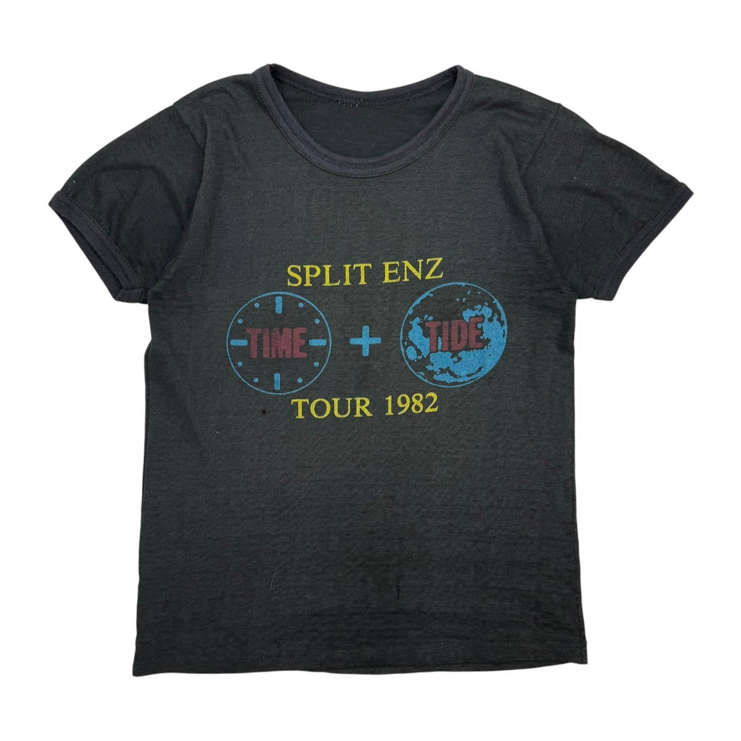 1982 Split Enz Tour 'Frenz Of The Enz' Ringer Tee Black