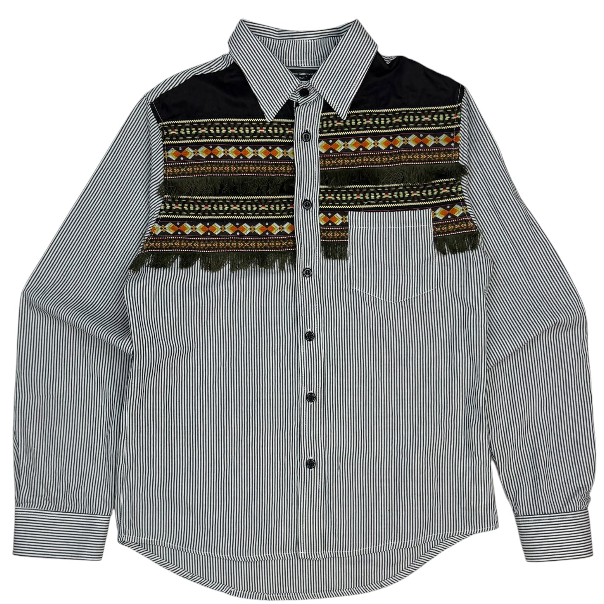 Comme Des Garçons Homme Plus Pattern Hickory Stripe Button Up Black/White